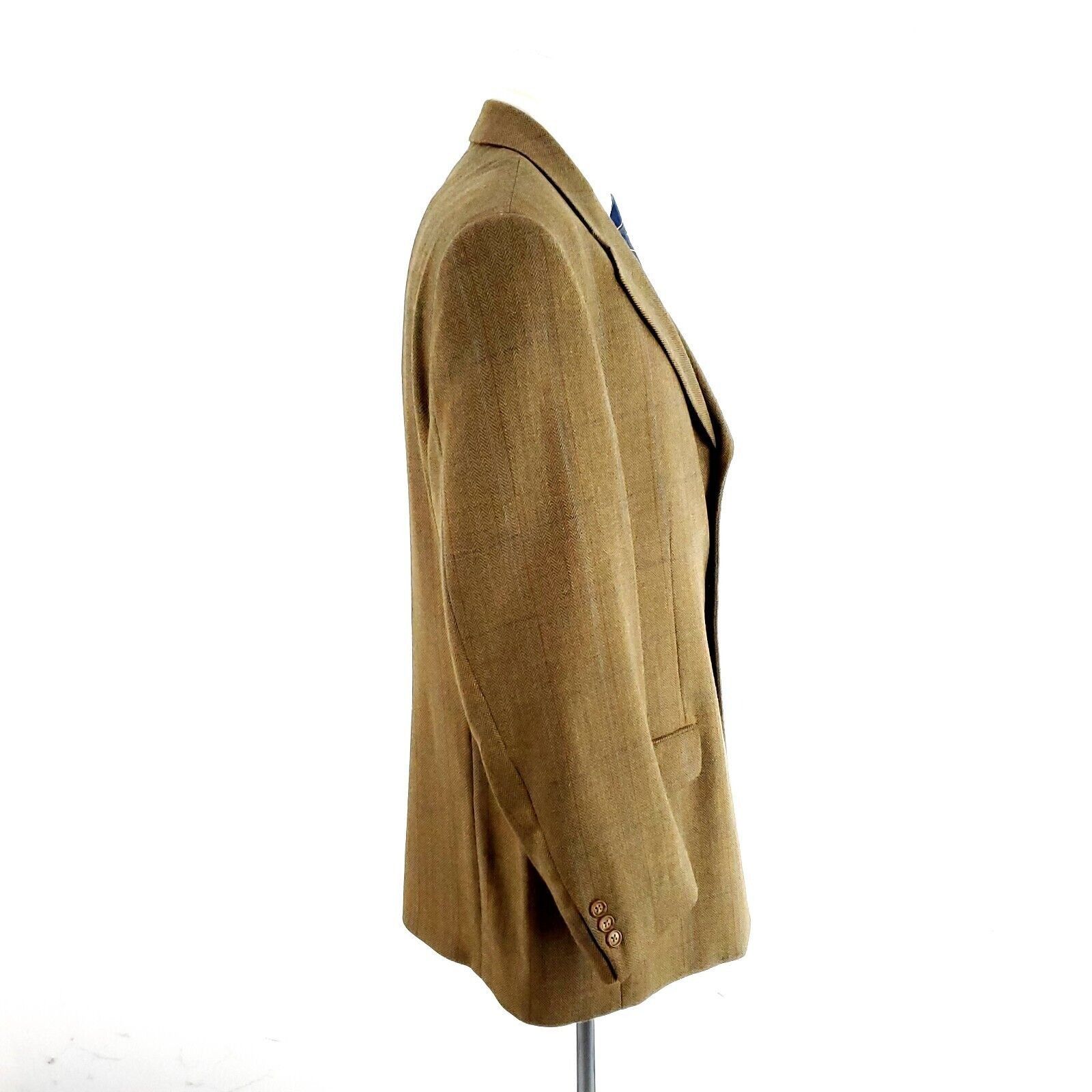Alan Flusser Alan Flusser Lambswool Tweed 3 Button Sport Coat 44R Brown H Size 44R - 6 Thumbnail