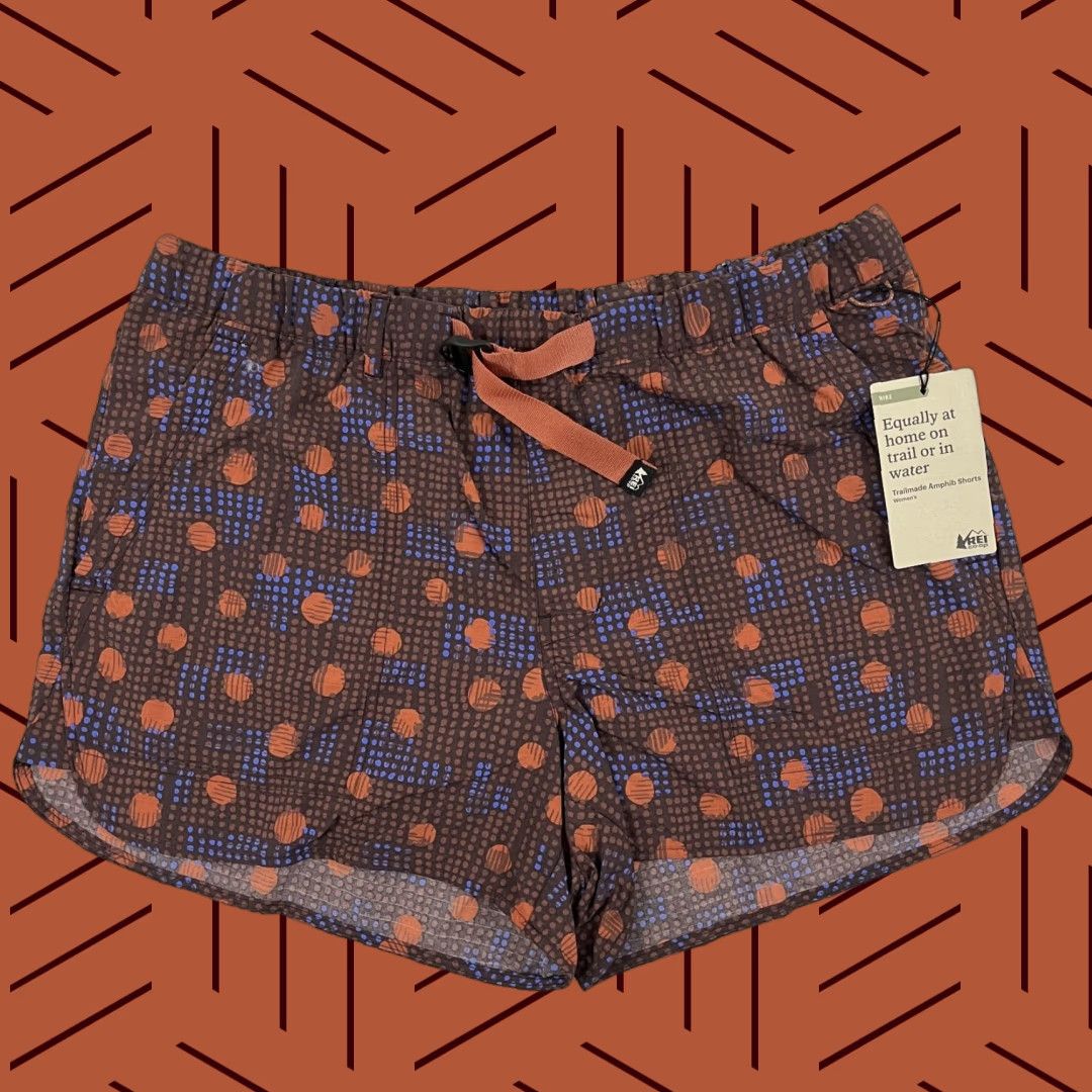 Vintage REI Trailmade Amphib Shorts Womens Large 3.5" Dots Away Belted Active Hiking Casual Outdoor Athletic Pockets Size 36" / US 14 / IT 50 - 1 Thumbnail