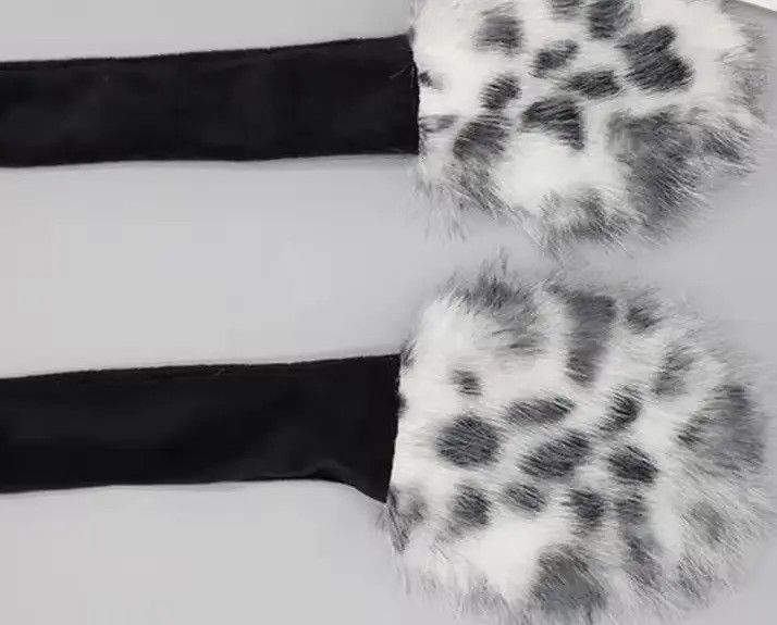 Japanese Brand Animal Snow Leopard Hooded Winter Faux Fur Hat Size ONE SIZE - 5 Thumbnail