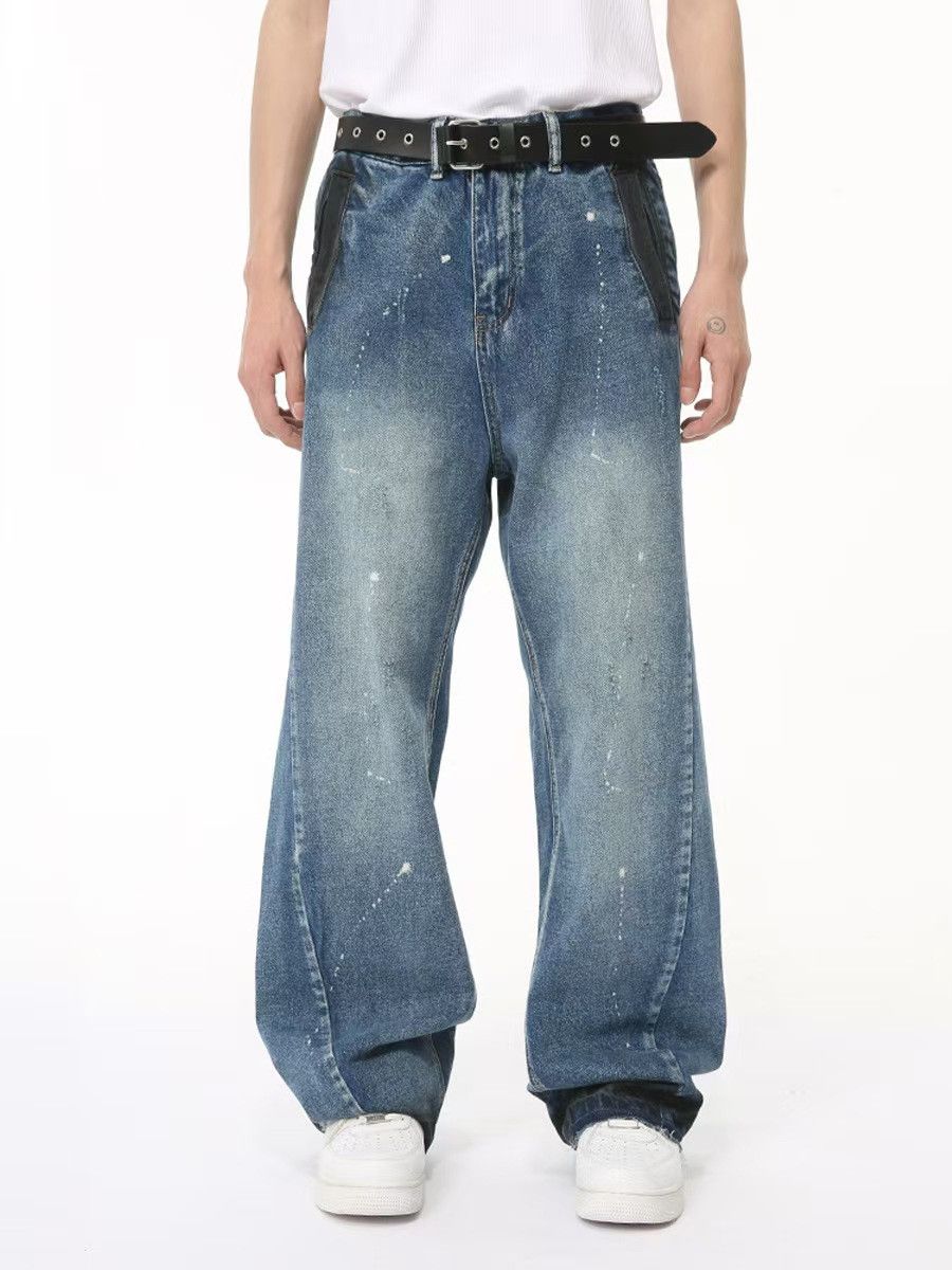 Japanese Brand × Jean Vintage washed and graffitied baggy jeans Size US 33 - 4 Thumbnail