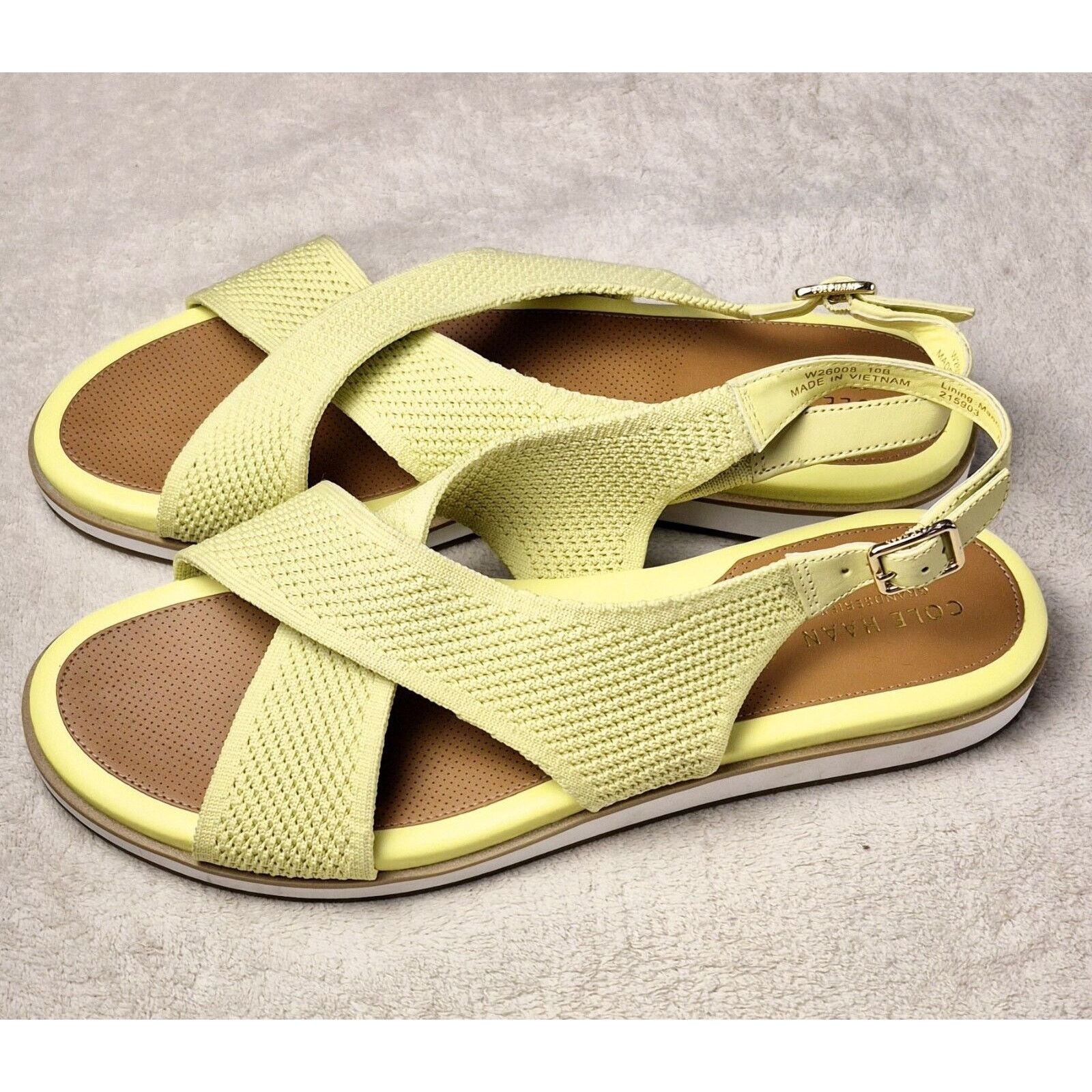 Cole Haan Cole Haan Women's Sandal Size 10 Yellow Knit Slingback Flat Size US 10 / IT 40 - 2 Thumbnail