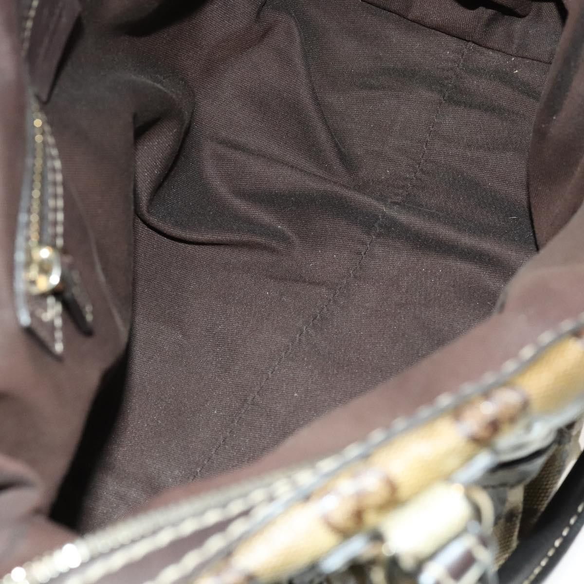 Gucci GUCCI GG Crystal Hand Bag Coated Canvas Brown Gold Size ONE SIZE - 16 Thumbnail