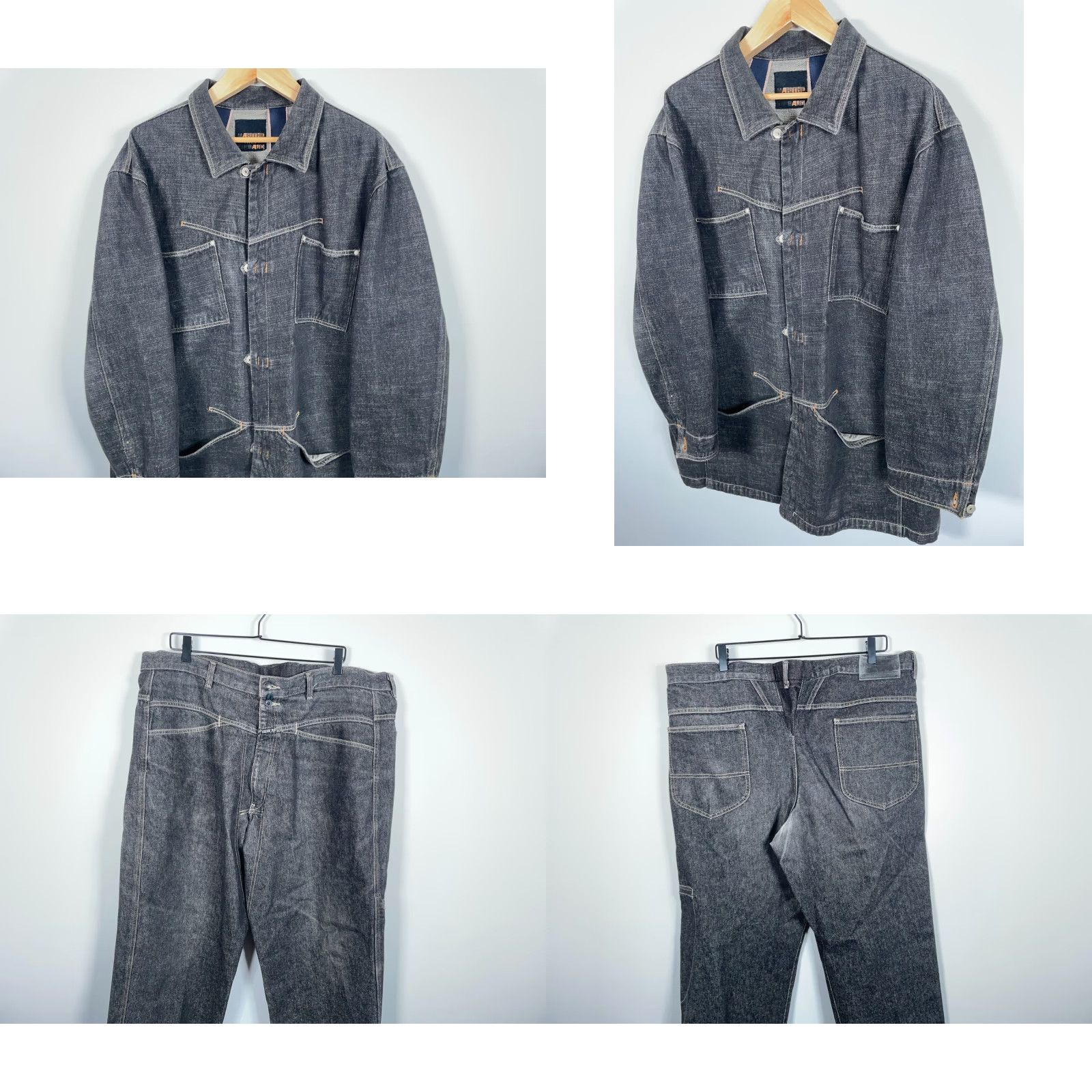 Vintage VINTAGE Girbaud Denim Jacket 2 Piece Set Men XL Black Denim Jacket Jeans Set Hip Hop Retro 90s Mens XL Black Size US 36 / EU 52 - 11 Thumbnail