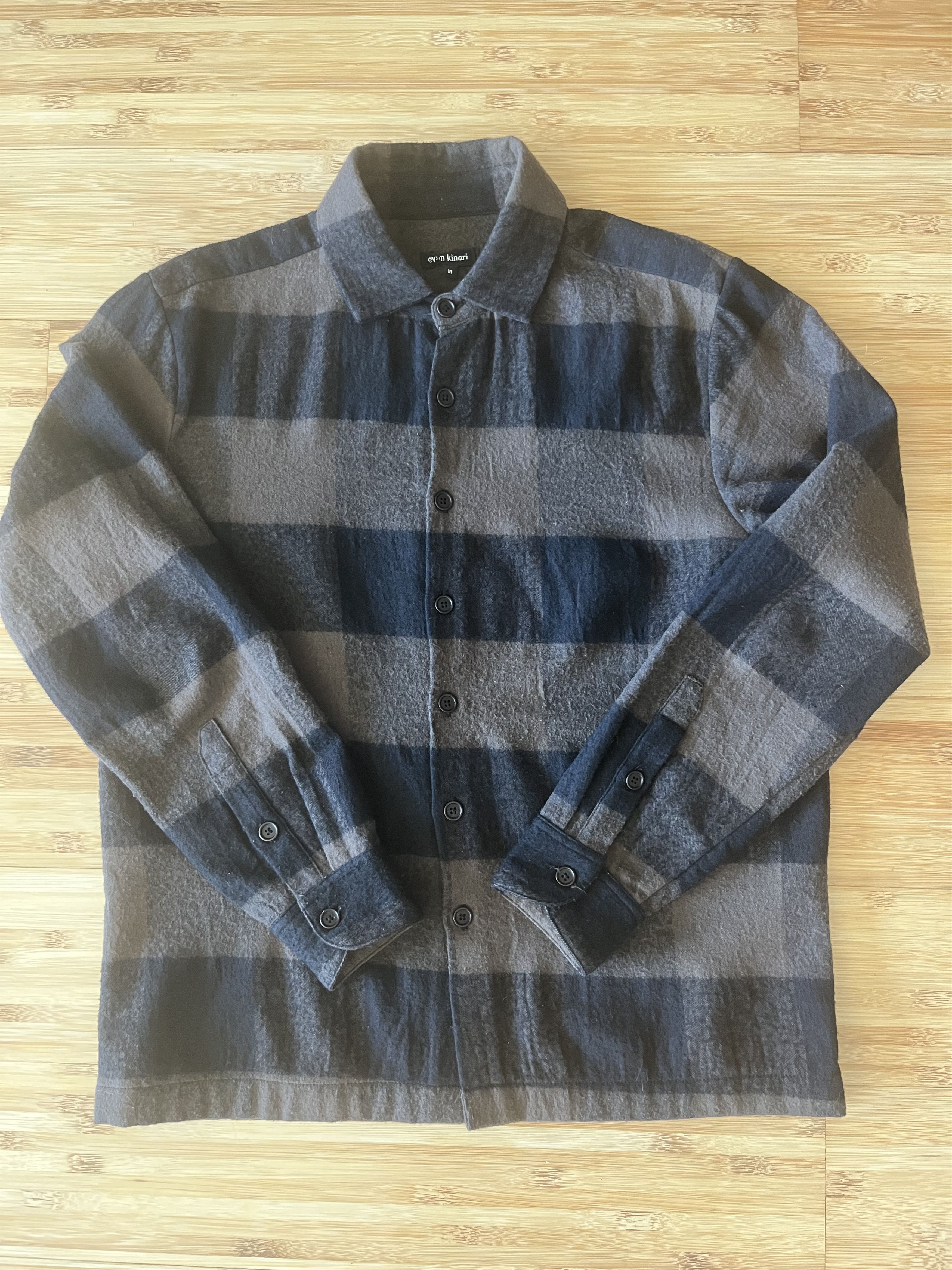 Evan Kinori Flat Hem Shirt - Brown/Black Size US M / EU 48-50 / 2 - 3 Thumbnail