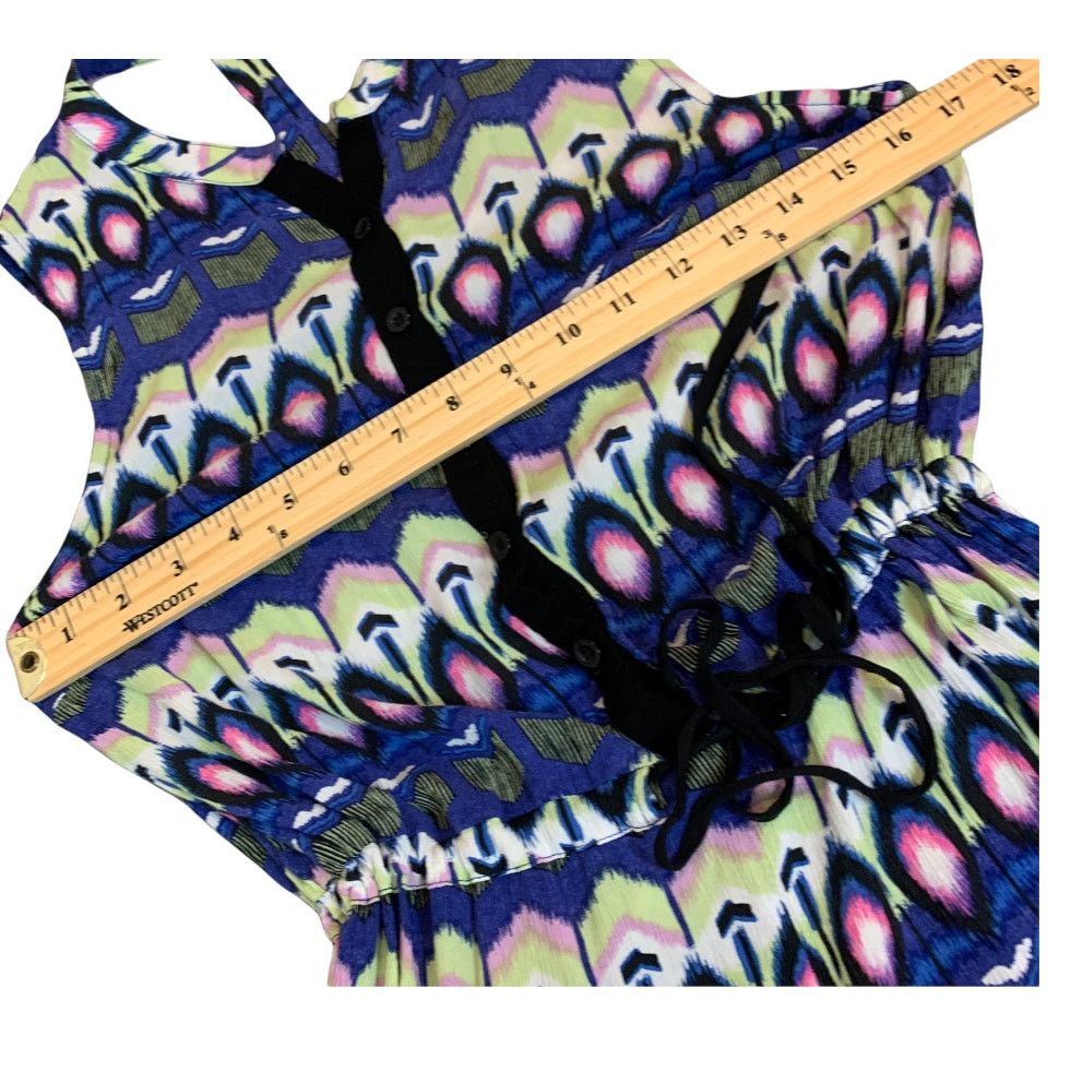 Other Millau Romper Blue Pink Ikat Button Front Cutout Back S Size 27" / US 4 / IT 40 - 9 Thumbnail