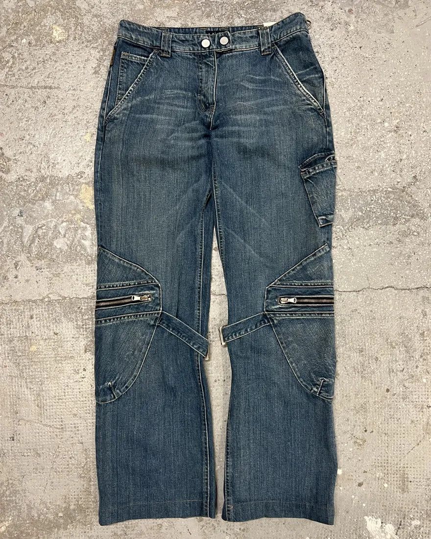 Armani × Vintage 2000s Armani Cargo Bondage Denim Jeans Size US 30 / EU 46 - 1 Thumbnail