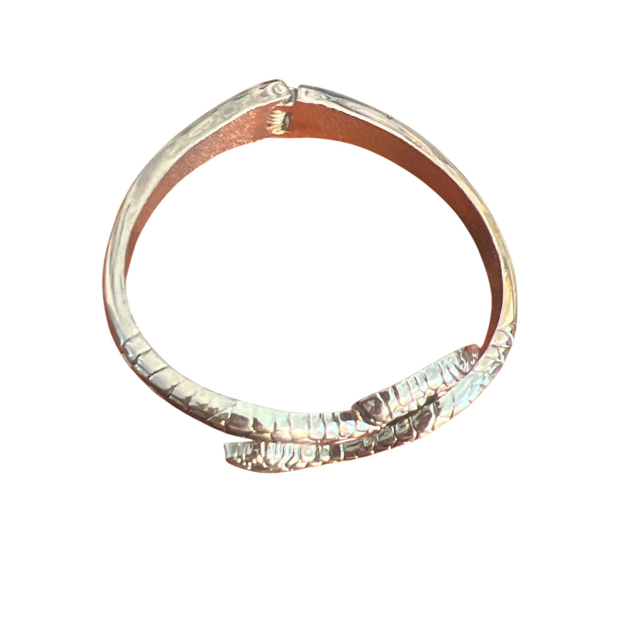 Other Silver Tone Snake Serpent Cuff Bracelet Bypass Hinged Serpen Size ONE SIZE - 3 Thumbnail