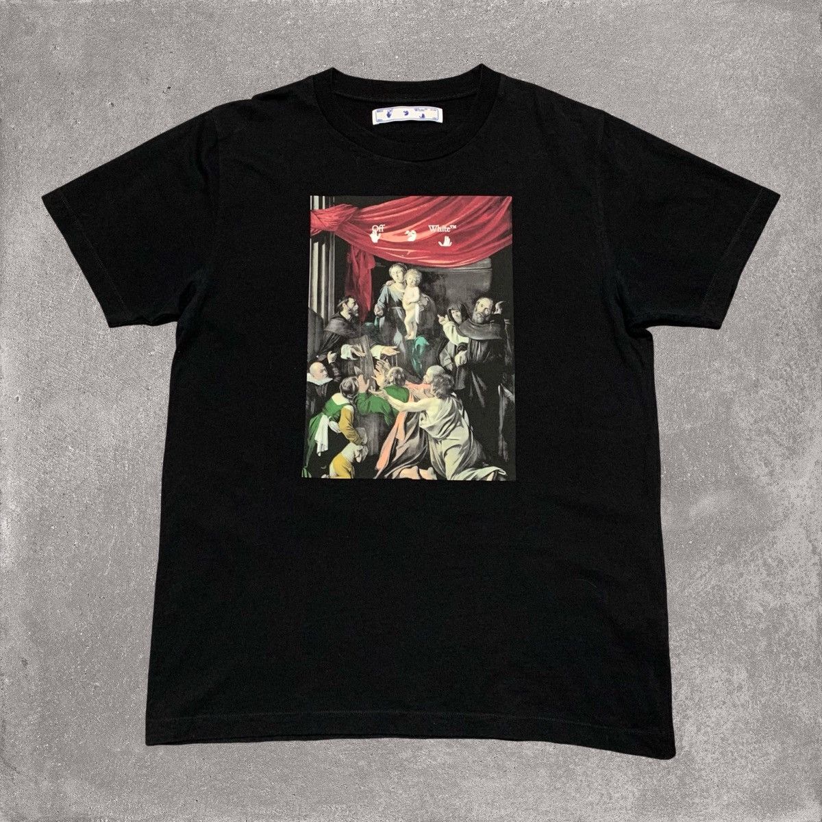 Off-White Off White XL Caravaggio Arrows Graphic Black Tee Virgil Size US XL / EU 56 / 4 - 1 Thumbnail