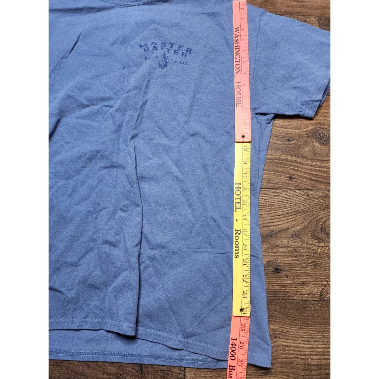 Gildan Mens XL Gildan Key West FL Master Baiter Double Sided Blue Cotton T Shirt Size US XL / EU 56 / 4 - 2 Thumbnail