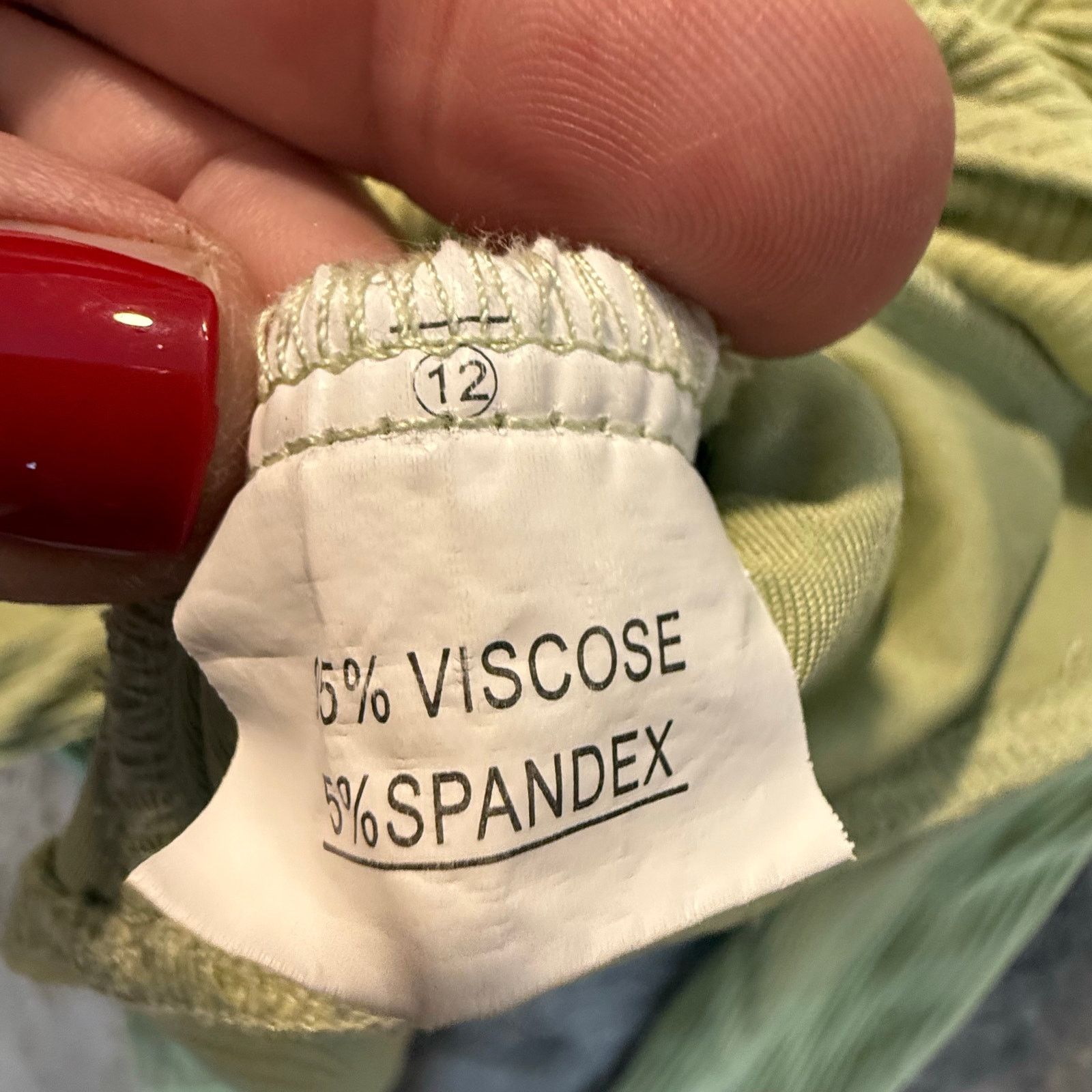 Other Saints Secrets Green Ribbed Shirred Bodysuit Long Sleeve Top Size L / US 10 / IT 46 - 10 Thumbnail