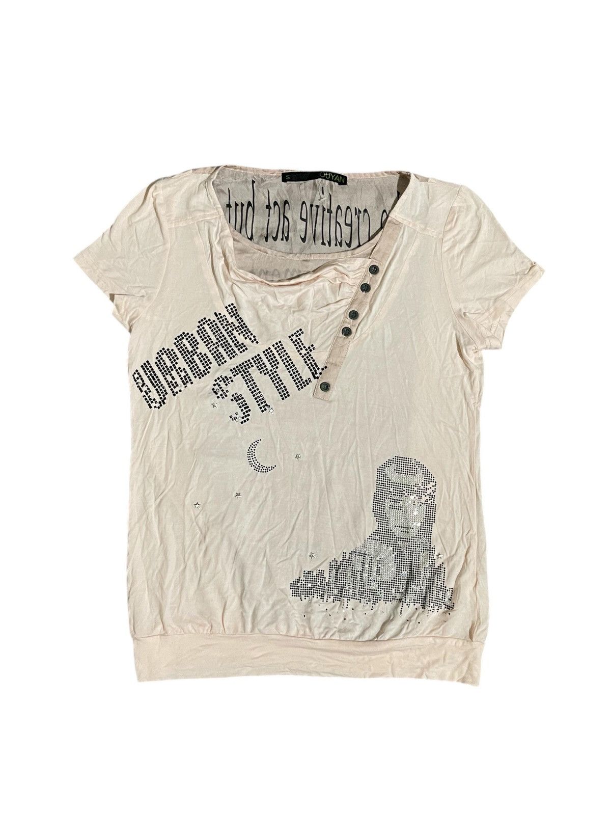 Japanese Brand Y2K Ouyan If Six Was Nine Style Poem T Shirt Size US M / EU 48-50 / 2 - 2 Thumbnail