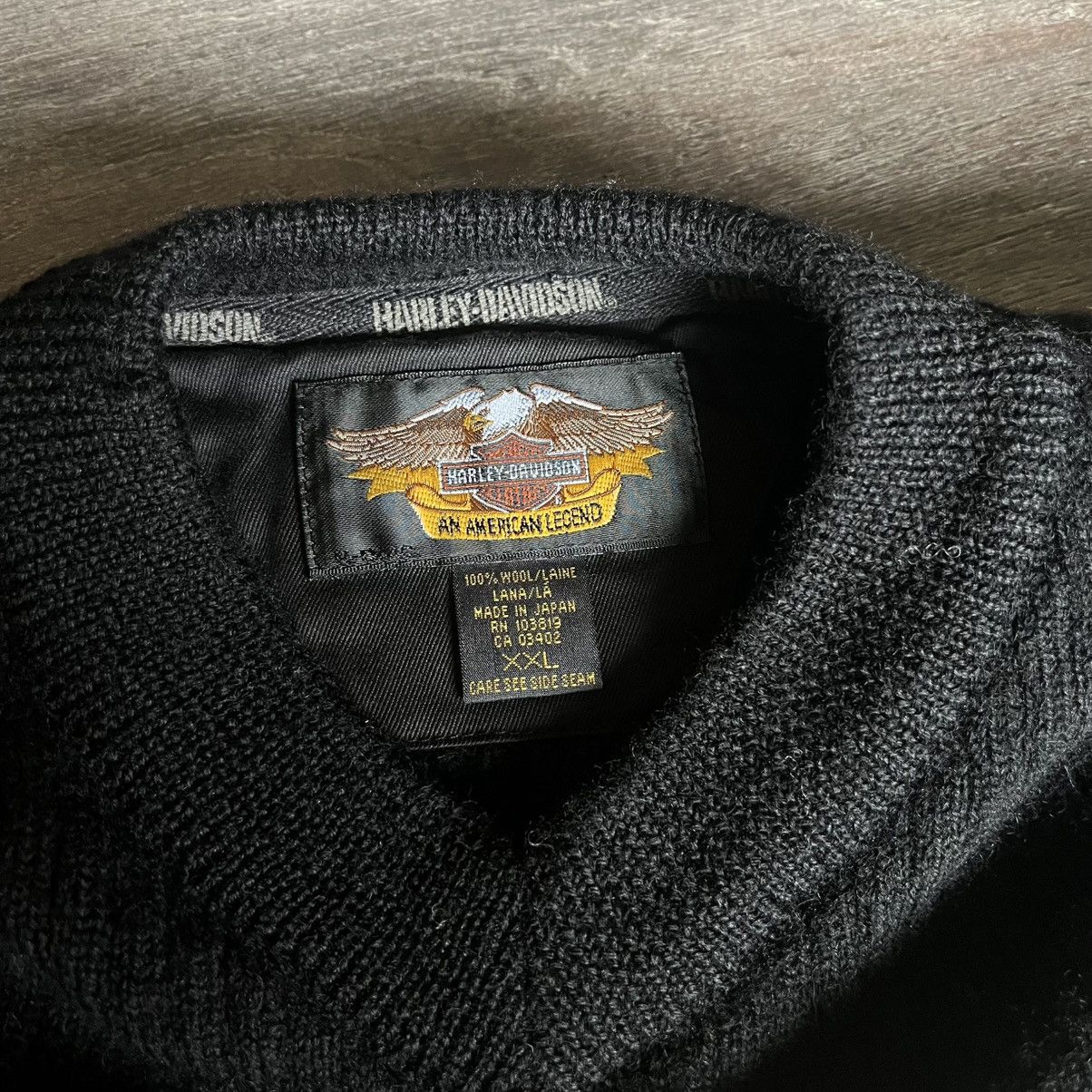 Harley Davidson Vintage 1990s Harley Davidson 03 Striped V Neck Wool Sweater Size US XXL / EU 58 / 5 - 4 Thumbnail