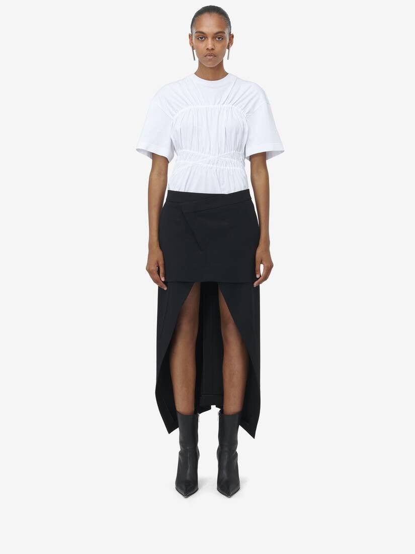 Alexander McQueen o1srvl11e0326 Asymmetric Skirt in Black Size 25" / US 0 / IT 36 - 2 Thumbnail