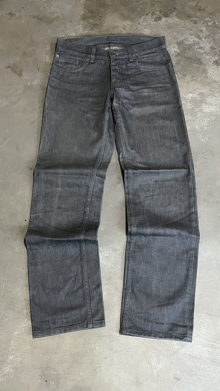 image of Helmut Lang Treated Raw Denim Size 29 in Grey, Men's