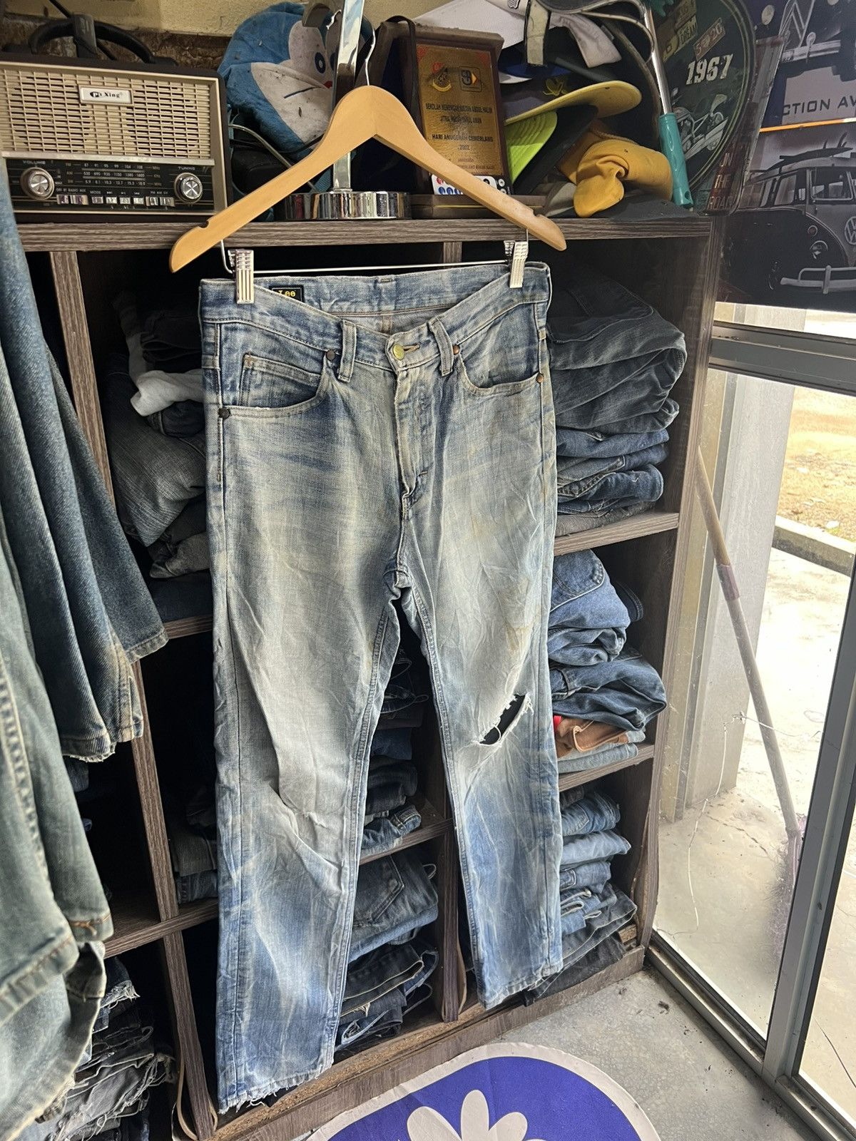 Lee 🔥Rare Vintage Lee 101+ Distressed Denim Size US 31 - 3 Thumbnail