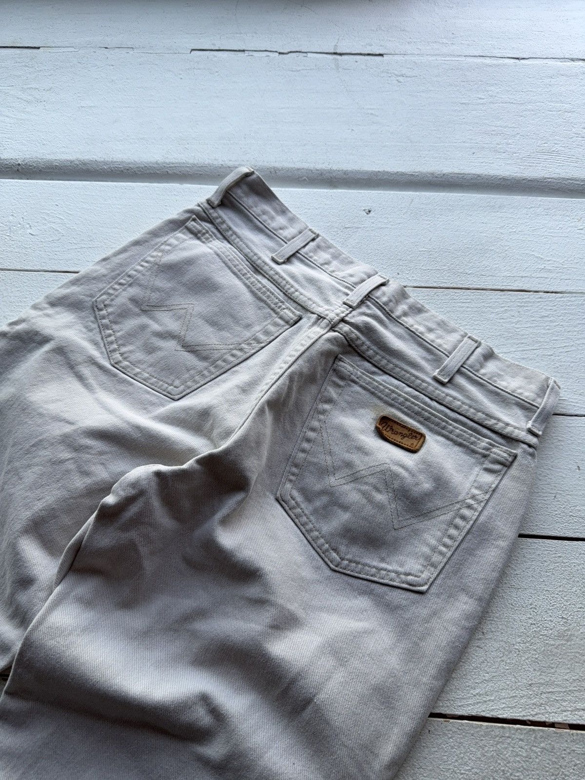 Wrangler Vintage 70s Wrangler UK-Made Off-White Western Cowboy Jeans Size US 30 / EU 46 - 13 Thumbnail