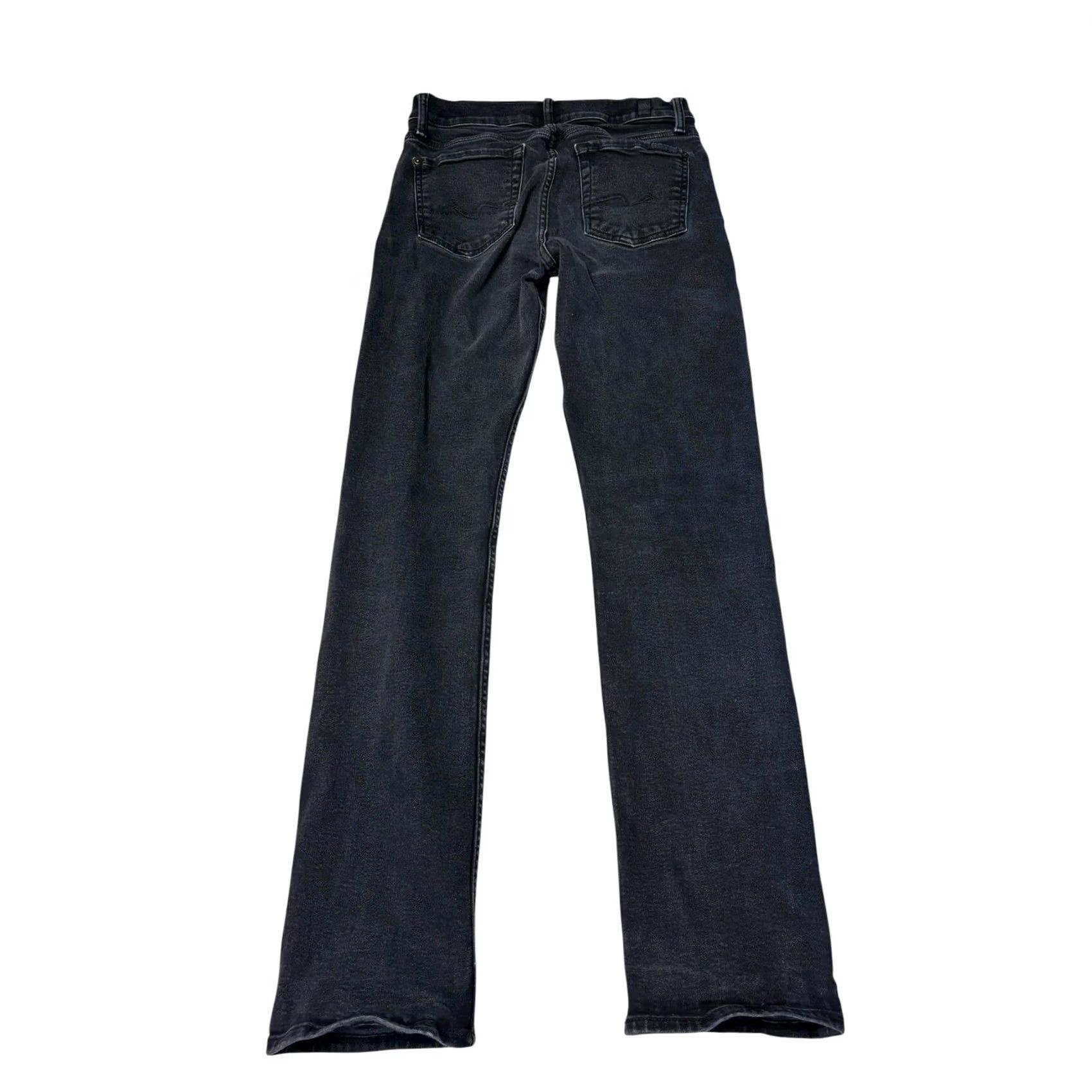7 For All Mankind 7 For All Mankind Slimmy Jeans Mens 29X30 Black Stretch Denim Slim Fit 5-Pocket Jeans Size US 29 - 7 Thumbnail