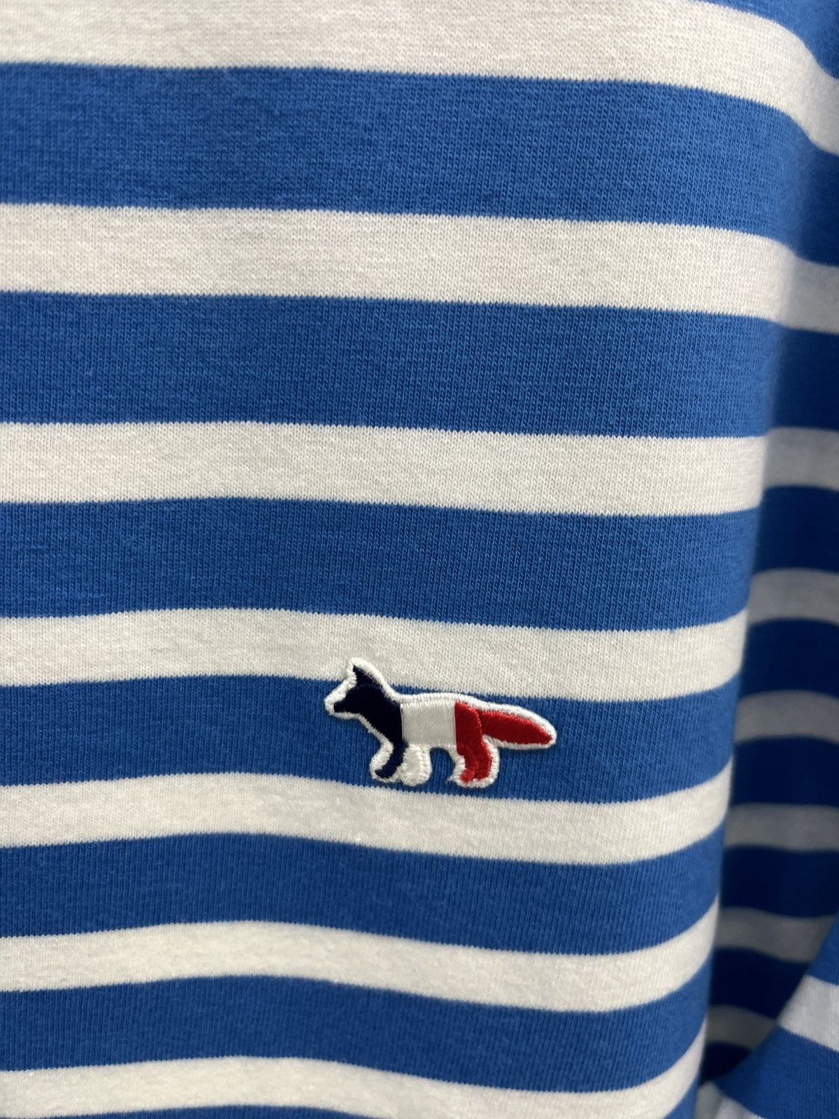 Maison Kitsune Maison Kitsune Striped Fox Logo Long Sleeve Tee T-shirt Size US XXL / EU 58 / 5 - 5 Thumbnail