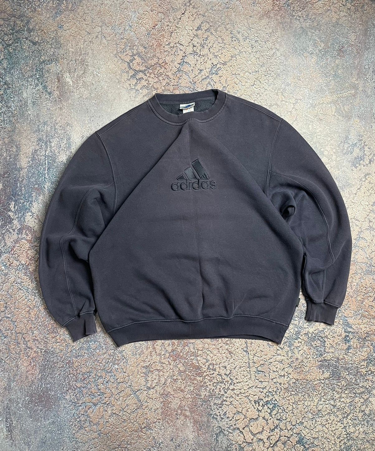 Pre-owned Adidas X Vintage Adidas Hype Y2k Streetwear Oversize Sweatshirt Crewneck 9os In Black