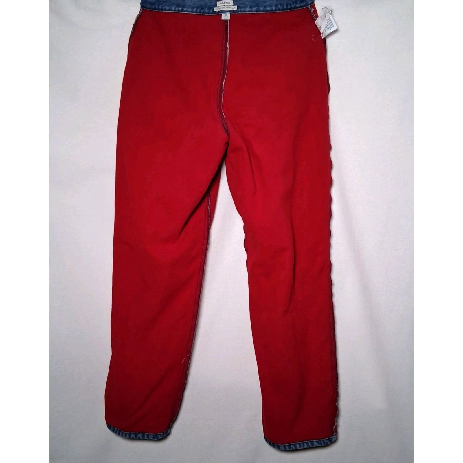 Vintage LL Bean Jeans Women 10 Reg Blue Denim Work Pants 5-Pocket Lined Fleece Winter READ Size 32" / US 10 / IT 46 - 7 Thumbnail