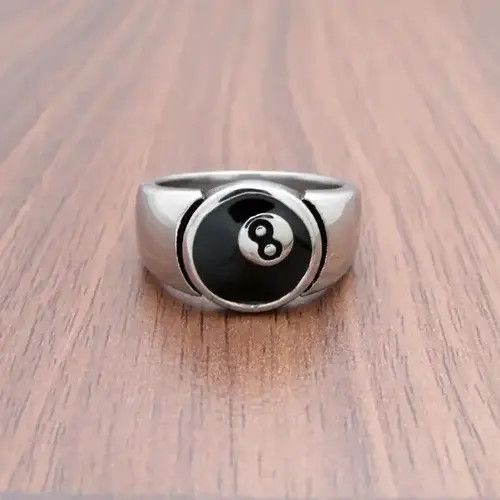 Jewelry Pool Eight Ball Ring ( Size 5 to 13 ) Size ONE SIZE - 1 Thumbnail