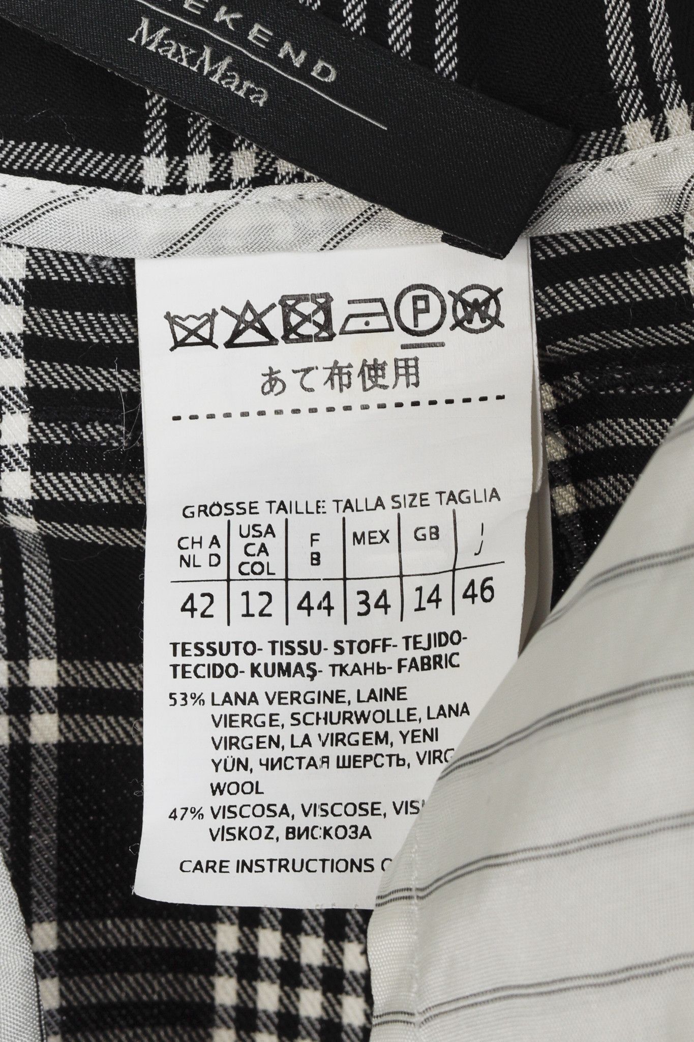 Max Mara Max Mara Weekend Black White Plaid Wide Leg Pant Size 34" / US 12 / IT 48 - 11 Thumbnail