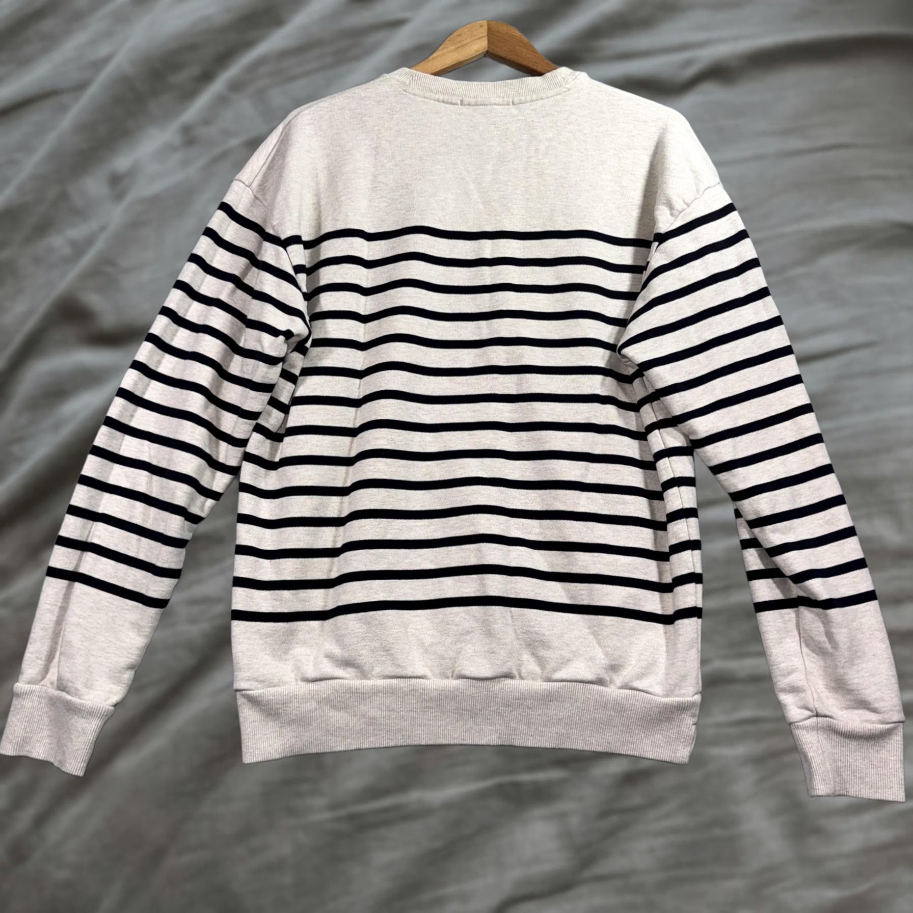 Scotch & Soda Scotch & Soda Sweatshirt Mens Large Gray Striped Cotton Logo Pullover Crewneck Size US L / EU 52-54 / 3 - 1 Thumbnail