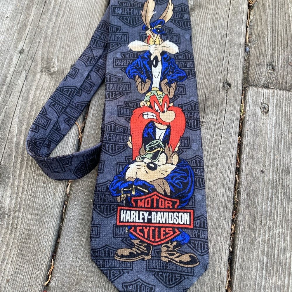 Harley Davidson × Warner Bros Vintage 1994 Harley-Davidson Looney Tunes Tie Men’s Size ONE SIZE - 3 Thumbnail