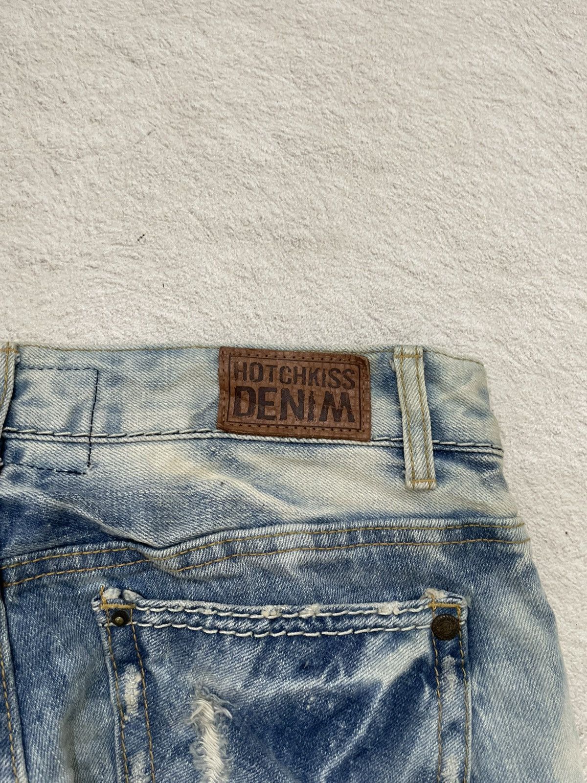 If Six Was Nine 2000s Buckaroo Heavy Distressed Denim Light Washed Y2K LGB Size US 31 - 11 Thumbnail