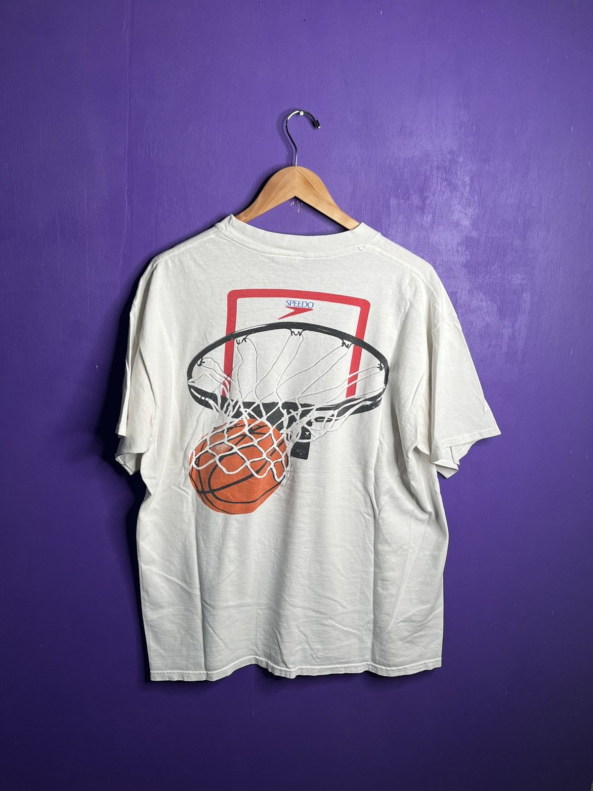 Speedo × Vintage Vintage 90s Speedo basketball hoop t-shirt Size US XL / EU 56 / 4 - 2 Thumbnail