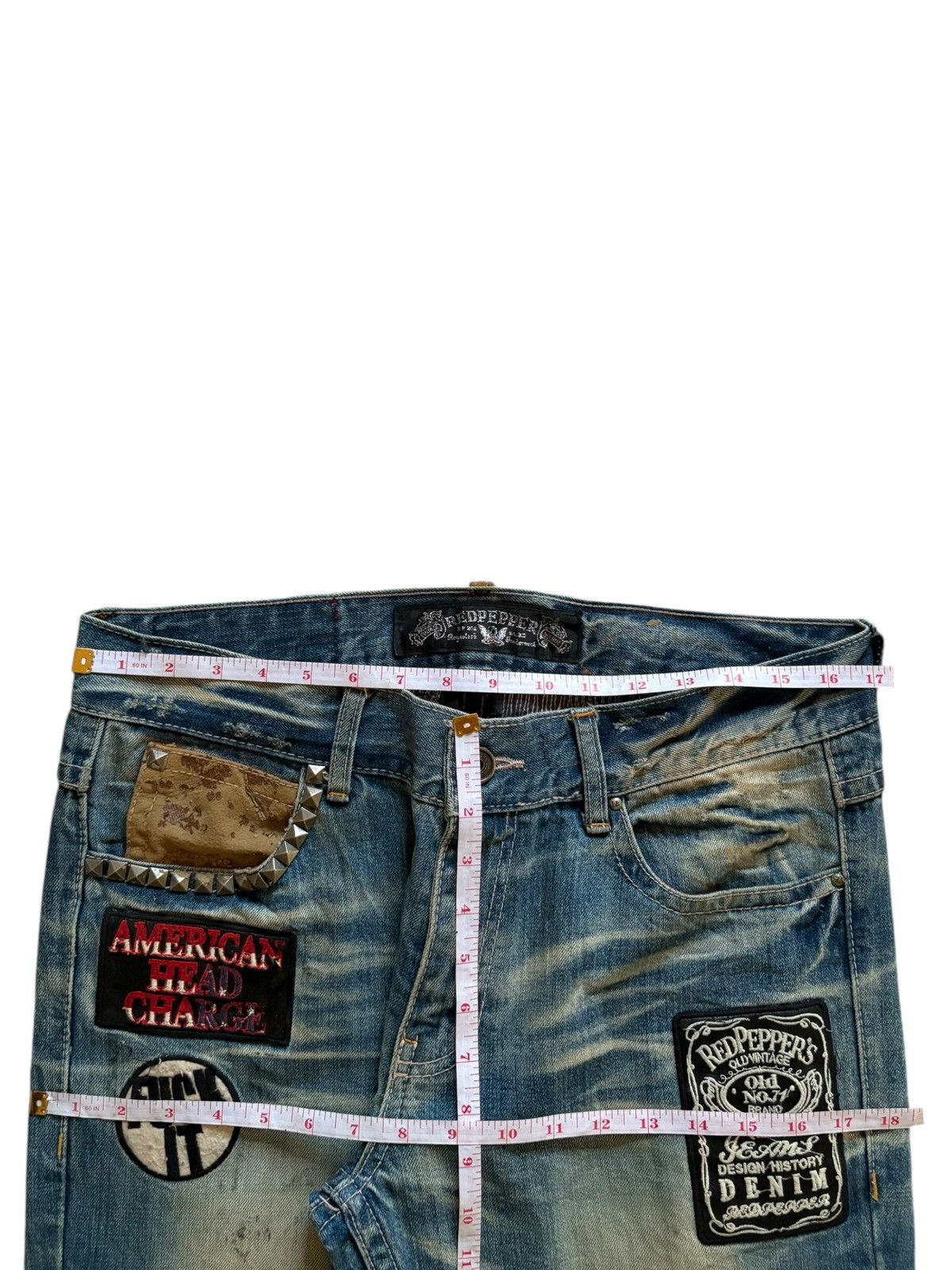 Japanese Brand Vintage Japanese Brand Mud Wash Patch Distressed Baggy Jeans Size US 34 / EU 50 - 14 Thumbnail