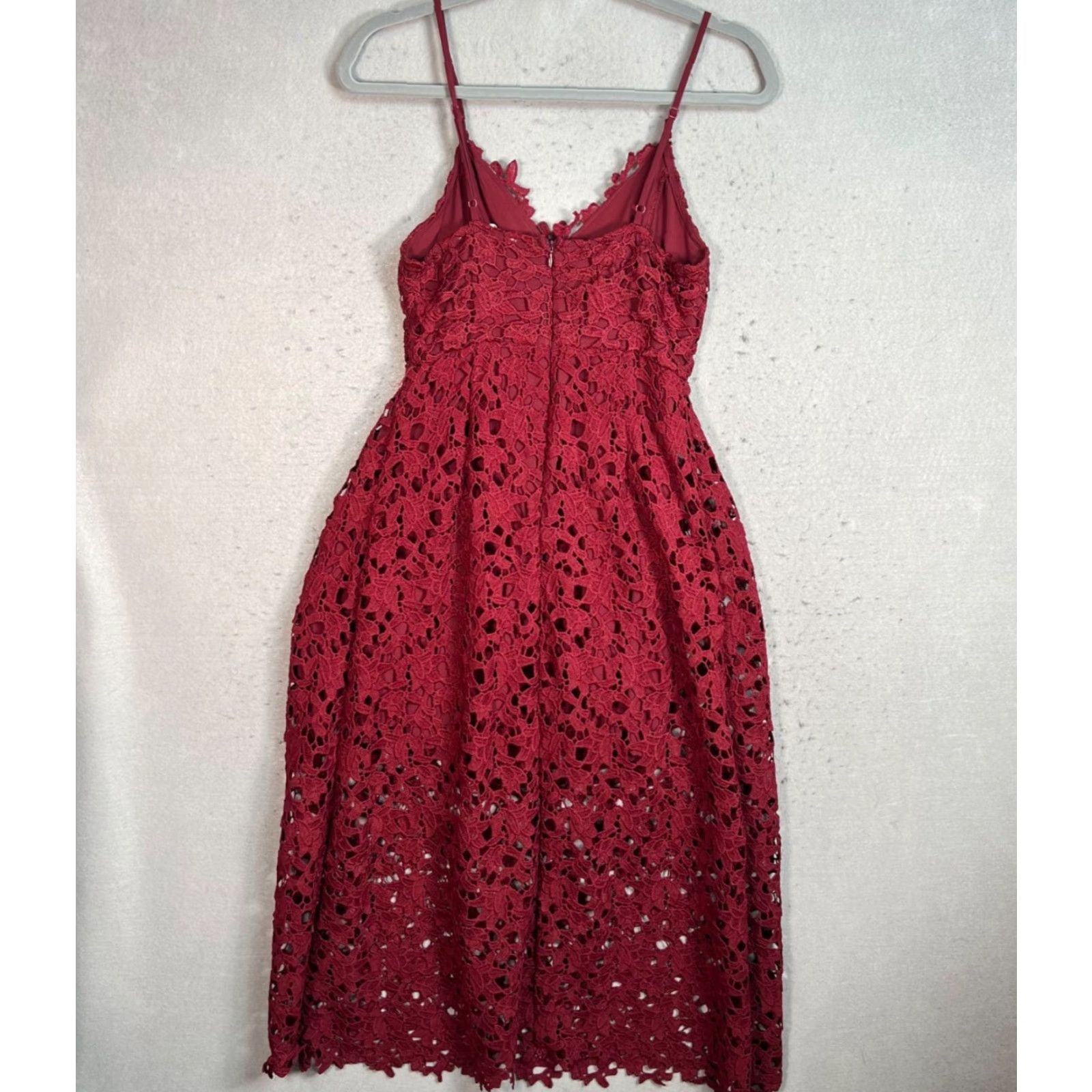 ASTR The Label VINTAGE ASTR The Label Burgundy Lace Midi Dress Fit & Flare  Spaghetti Straps Medium Womens | Grailed