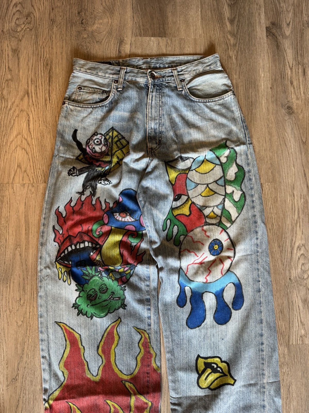 Edwin EDWIN CUSTOM PAINTED BAGGY JEANS Size US 30 / EU 46 - 2 Thumbnail