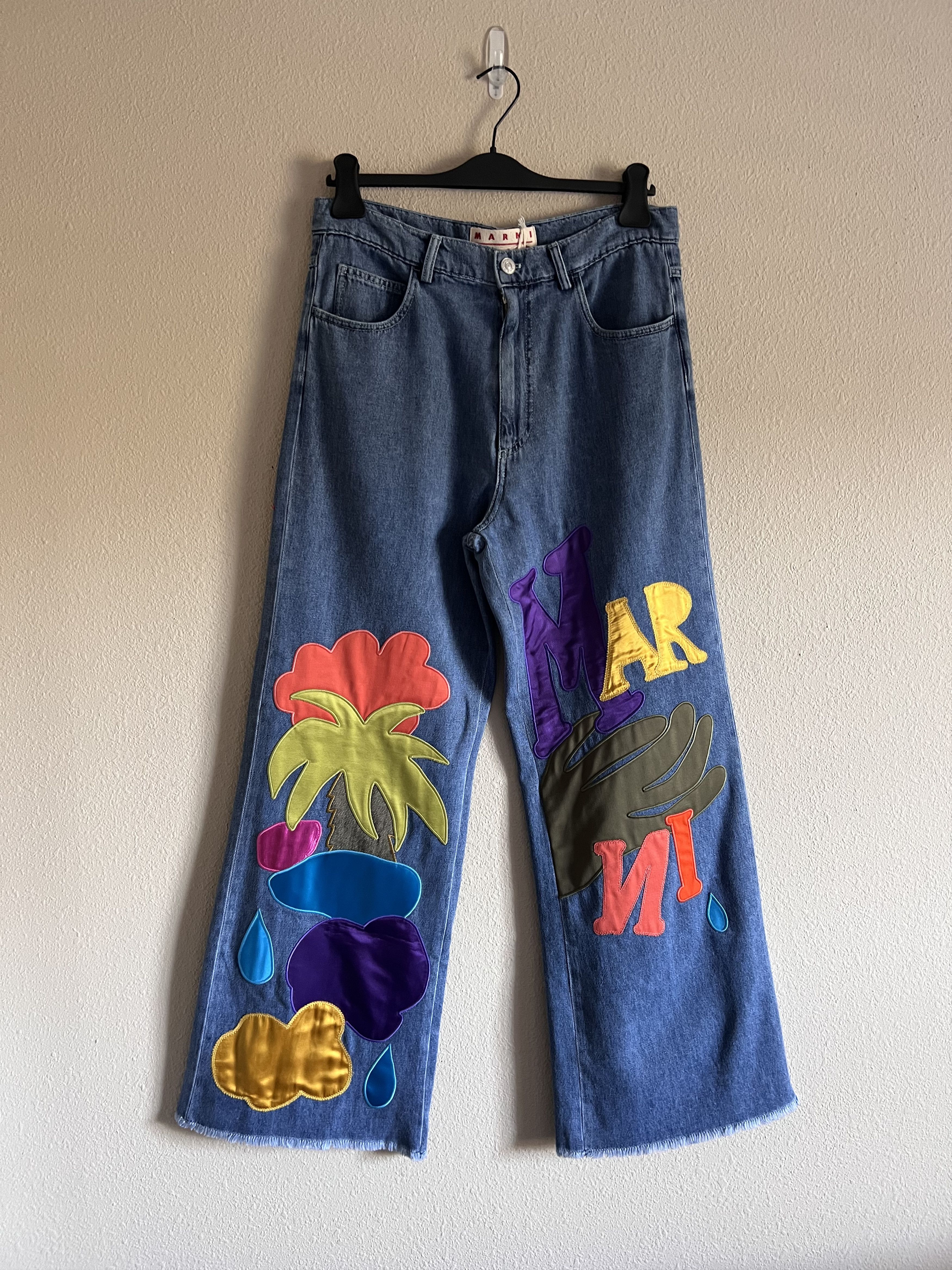 image of Marni No Vacancy Inn Stone Bleached Chambray Jeans in Blue, Men's (Size 32)