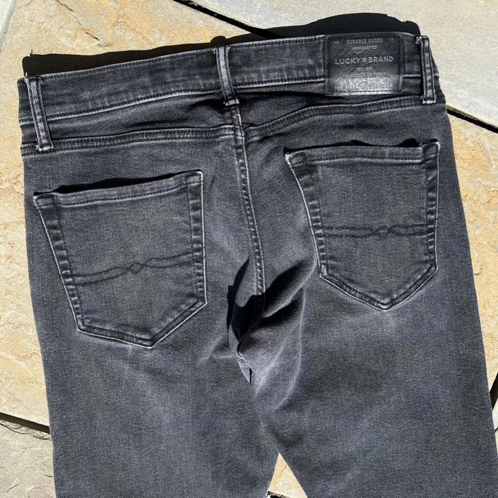 Lucky Brand Black Stonewash Grunge Slim Jeans 32W x 30L Size US 32 / EU 48 - 5 Thumbnail