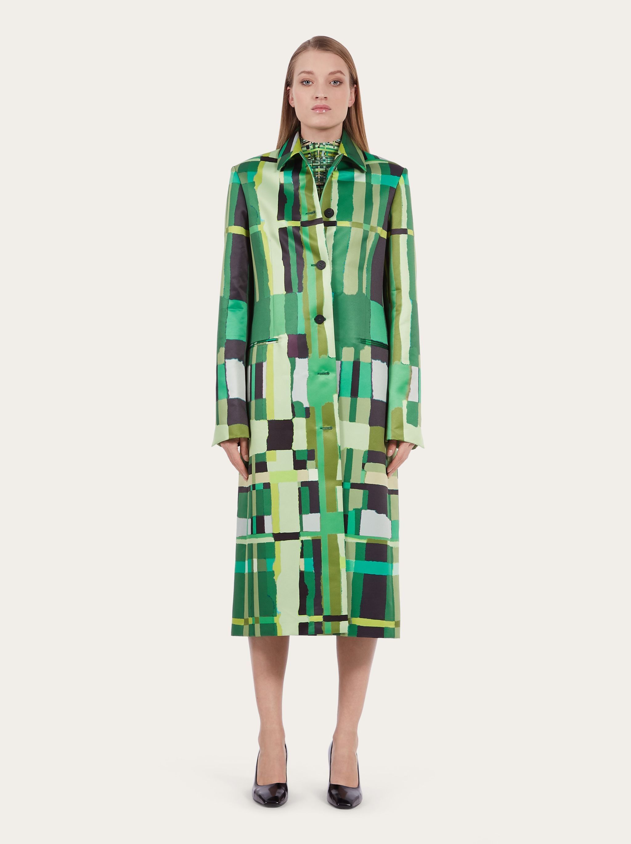 o1s1rm0924 Single Breasted Light Coat in Multicolor