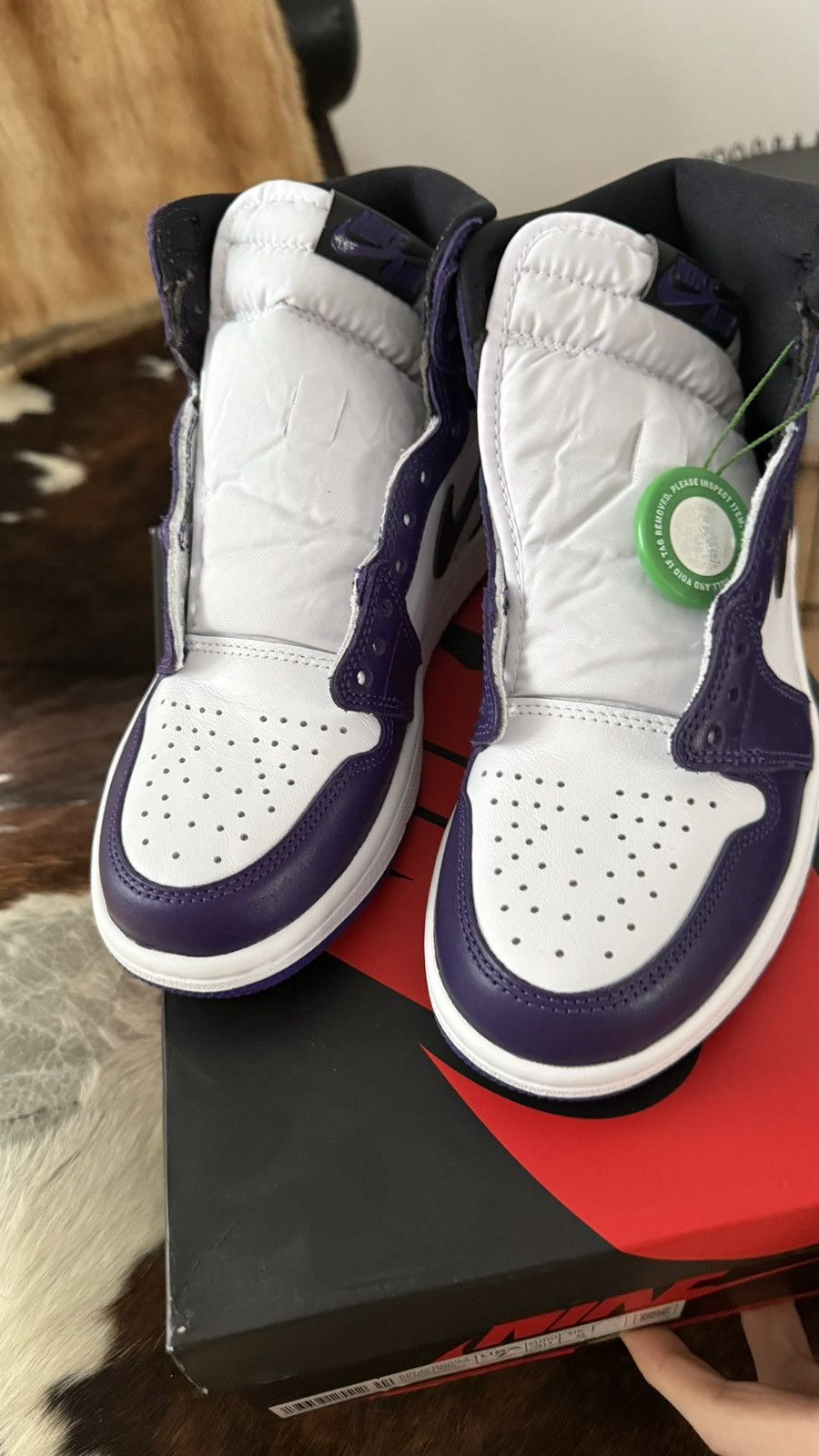 Jordan Brand Nike Air Jordan 1 Purple Court Size US 7 / EU 40 - 4 Thumbnail