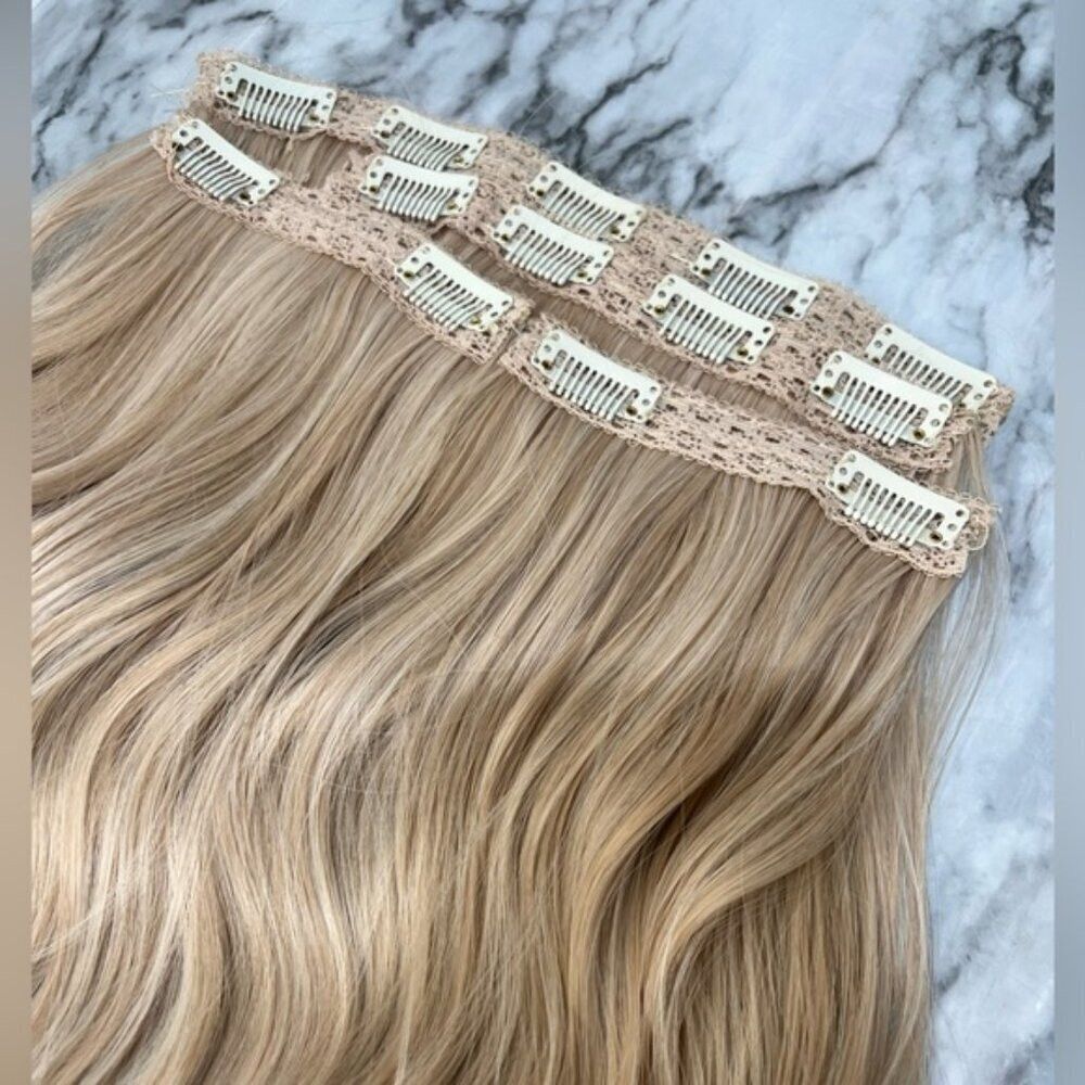 Other 20 IN VOLUMIZING WEFT CLIP IN SET LIGHT BLONDE CURLY WAVE H Size ONE SIZE - 4 Thumbnail