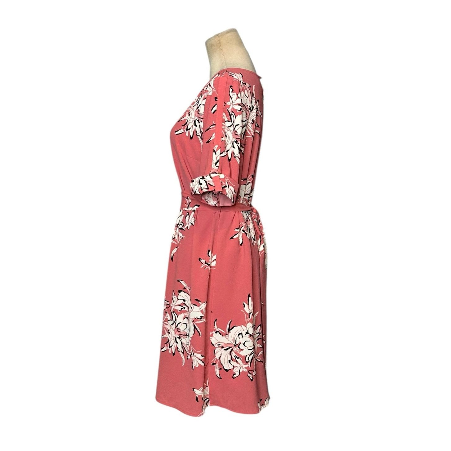 Worthington Worthington pink floral short sleeves mini dress size Small Size S / US 4 / IT 40 - 6 Thumbnail
