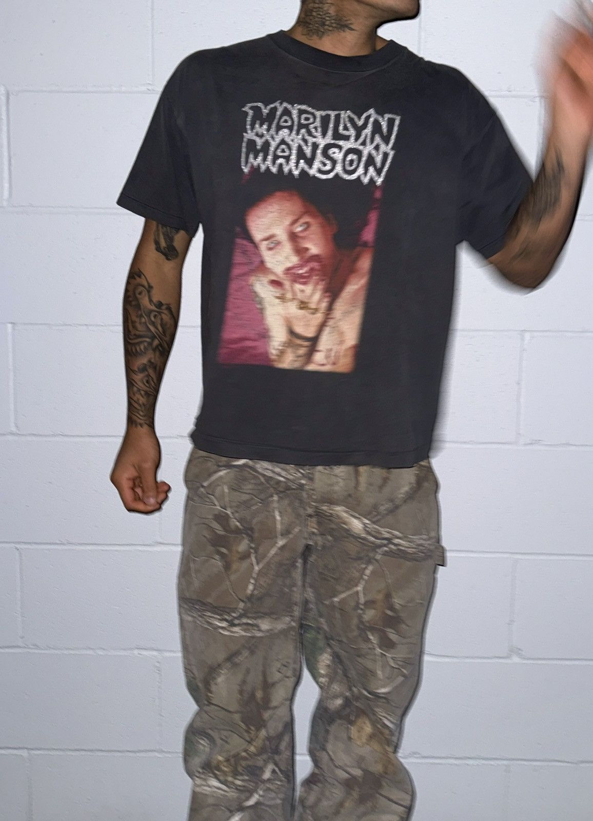 Vintage VINTAGE 1996 I AM GOD OF FUCK MARILYN MANSON GRAIL Size US XL / EU 56 / 4 - 5 Thumbnail