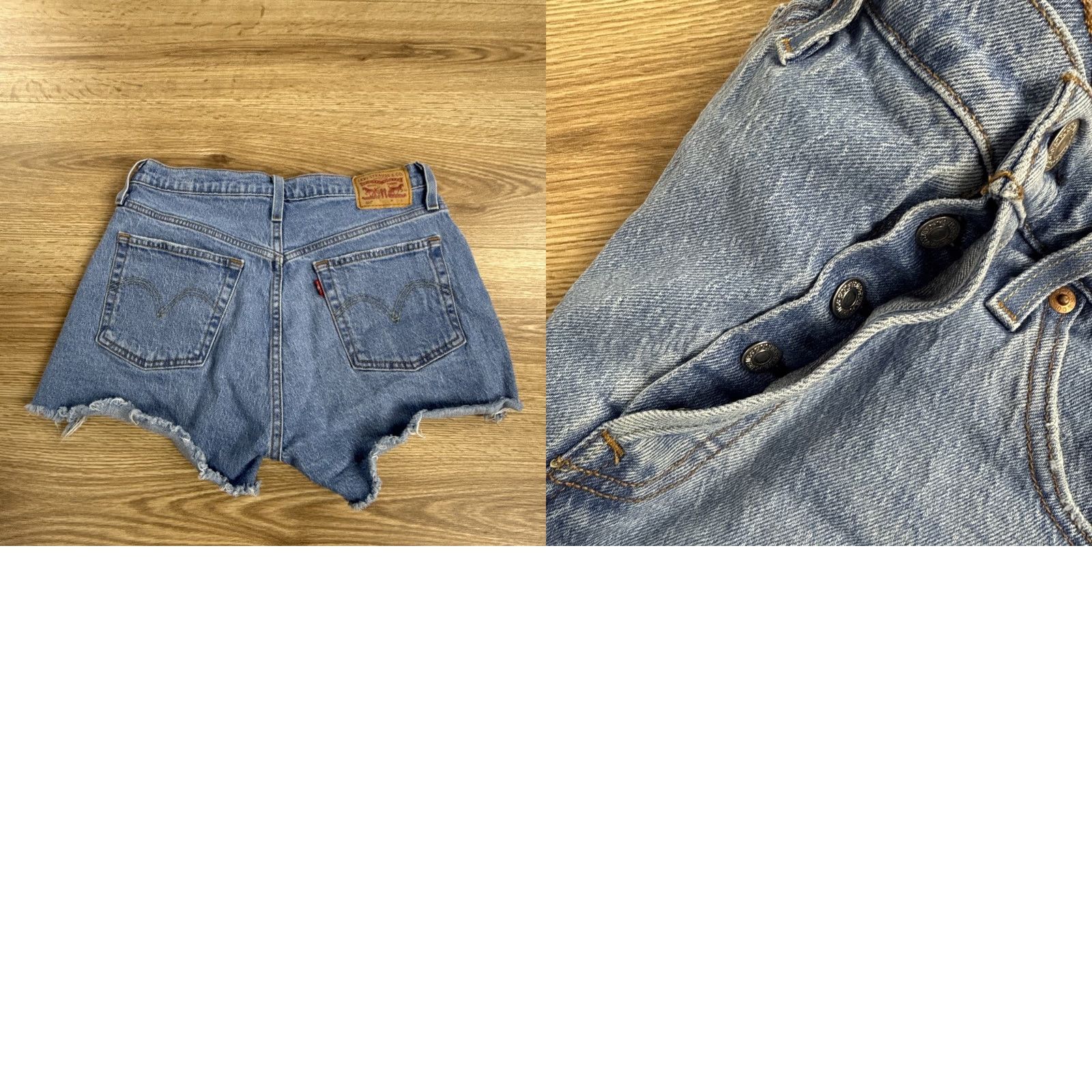 Levi's VINTAGE Levi's 501 Womens High Rise Button Fly Cut-Off Jean Denim Shorts Adult Size 29 Blue 2in Inseam Womens Size 29" - 8 Thumbnail