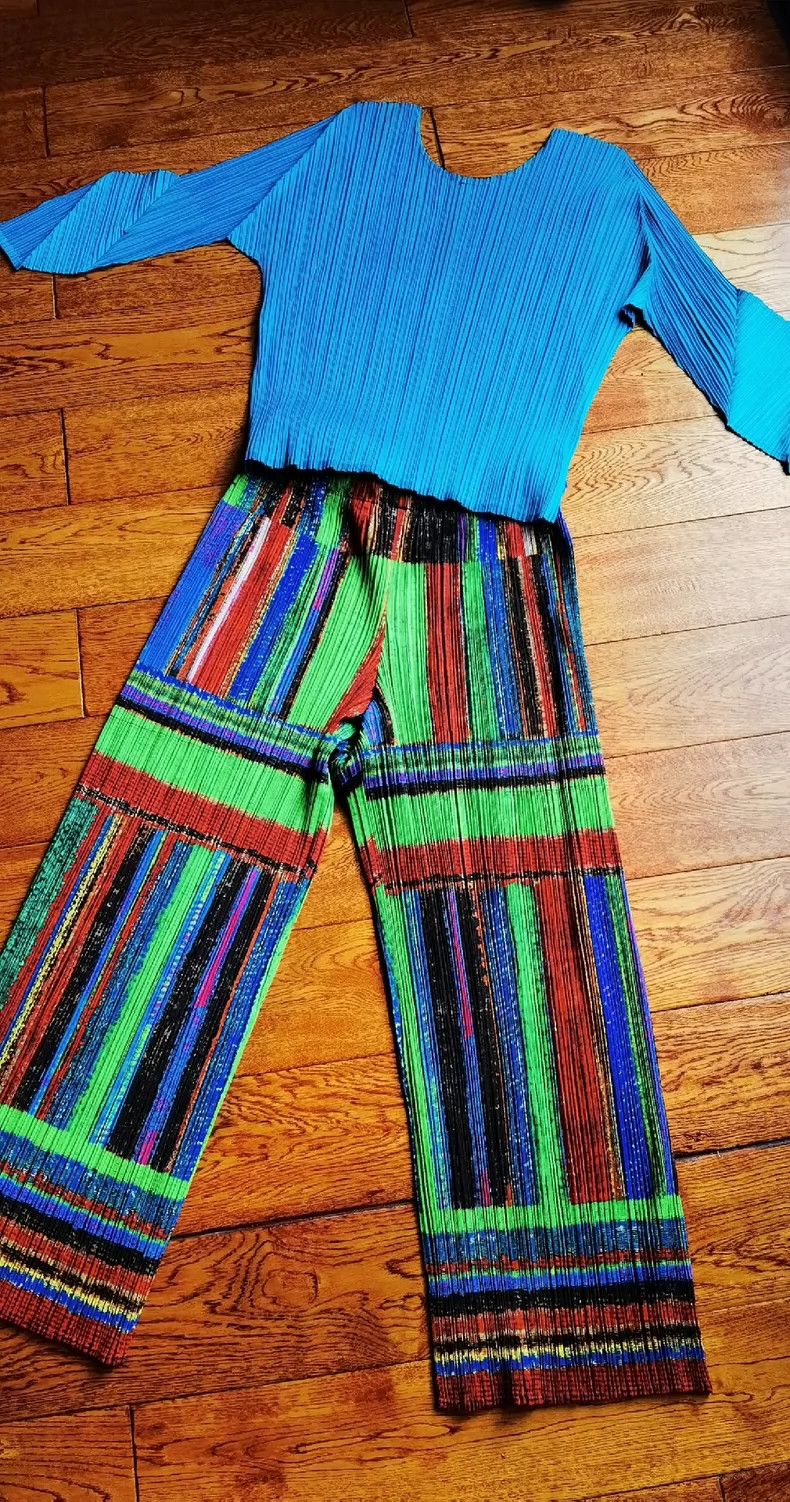 Pleats Please Issey Miyake Issey Miyake size:3 Ethnic style wide-leg pants Size 42" / US 20 - 1 Thumbnail
