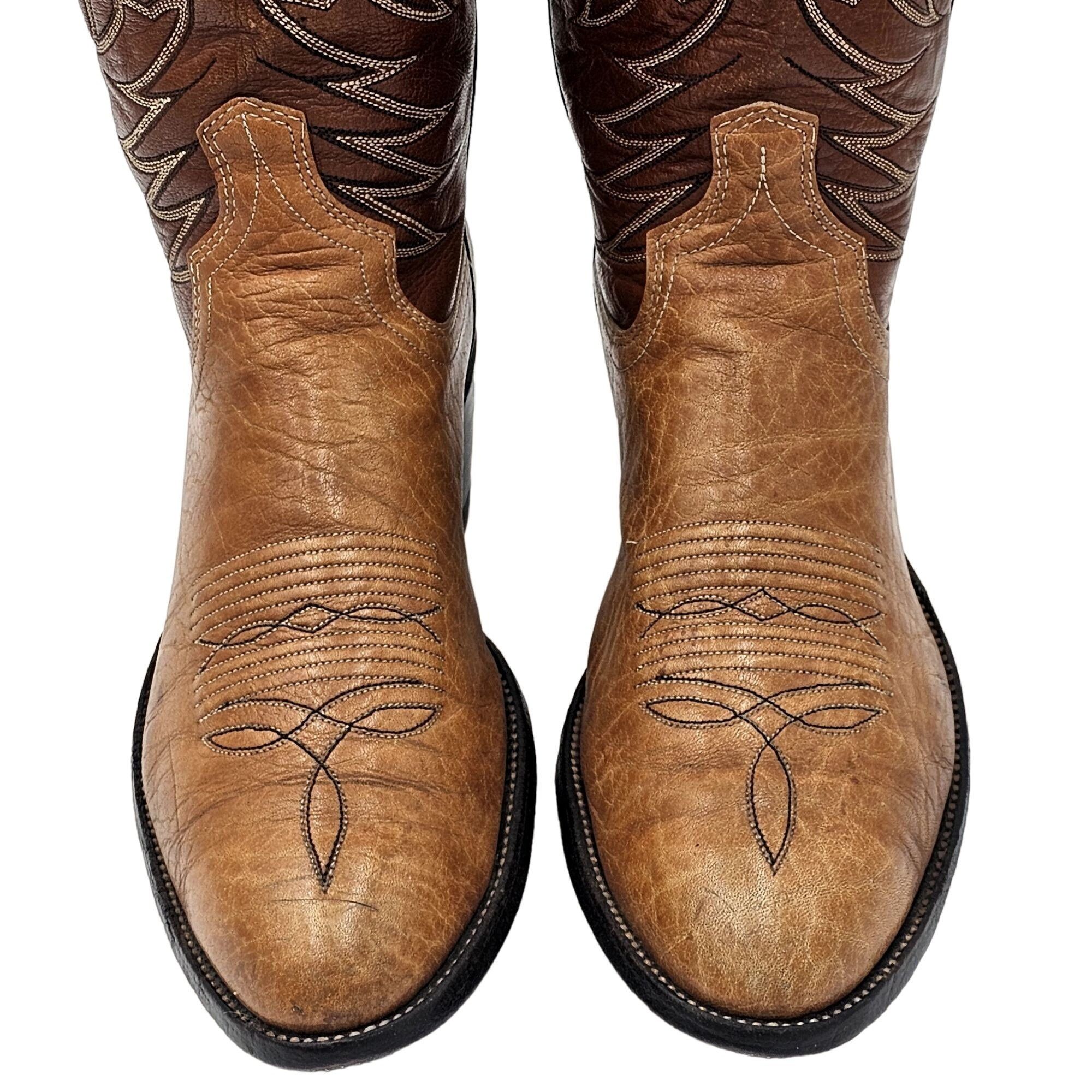 Dan Post Vintage Dan Post Exotic Print 6758 Mens 9.5D Brown Leather Size US 9.5 / EU 42-43 - 2 Thumbnail