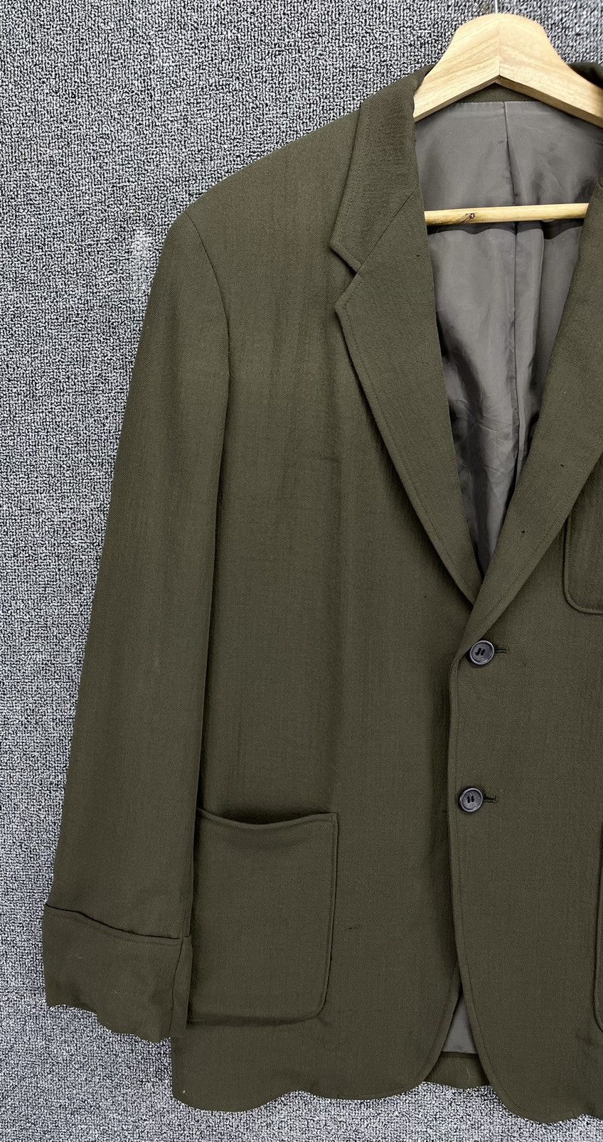 Yohji Yamamoto Vintage Yohji Yamamoto Trashed Wool Blazer Coats Jacket Size US M / EU 48-50 / 2 - 3 Thumbnail