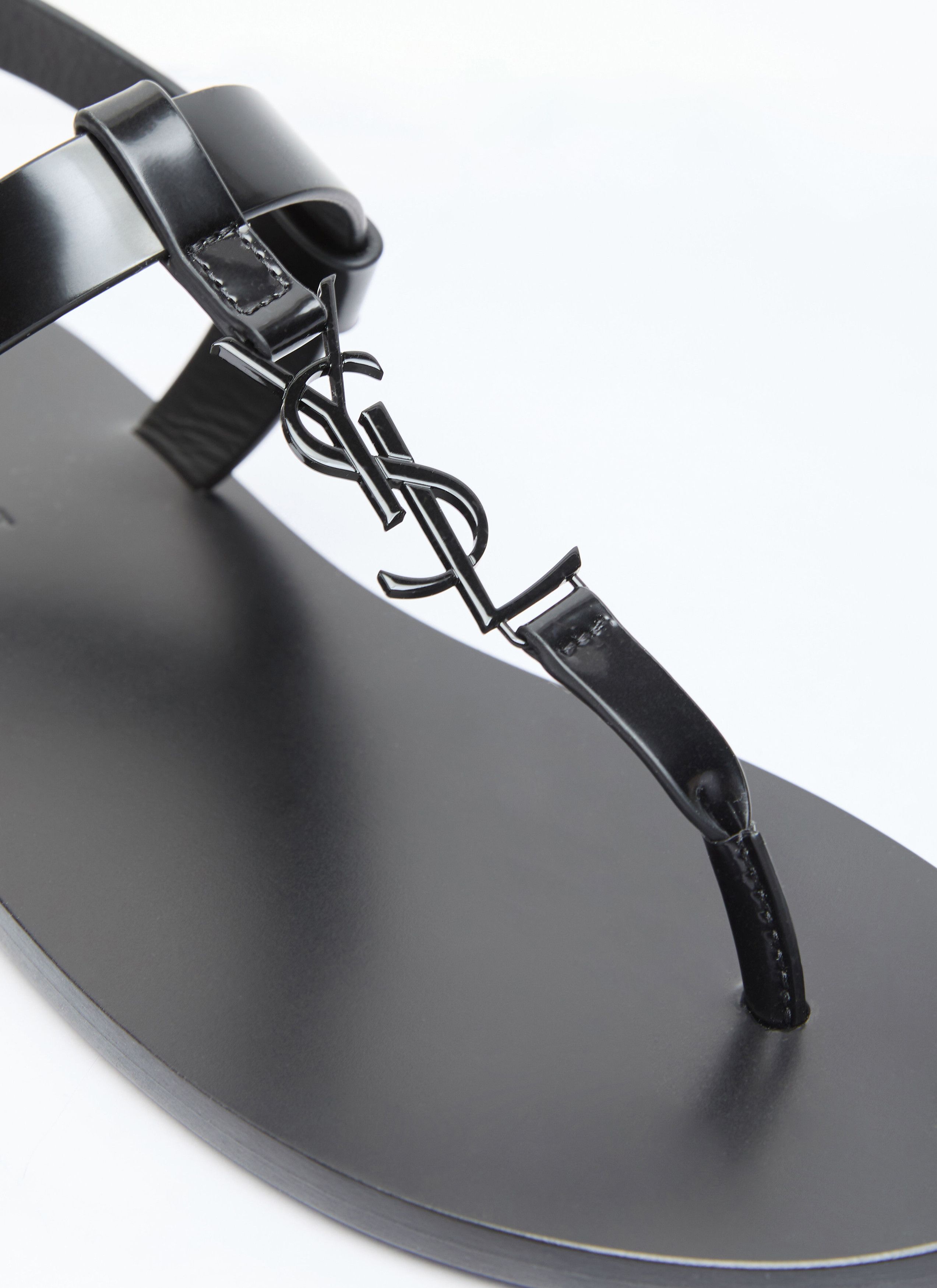 Saint Laurent Paris o1b1hav110526 775804 Cassandre Sandals in Glazed Leather Size US 10.5 / EU 43-44 - 2 Thumbnail