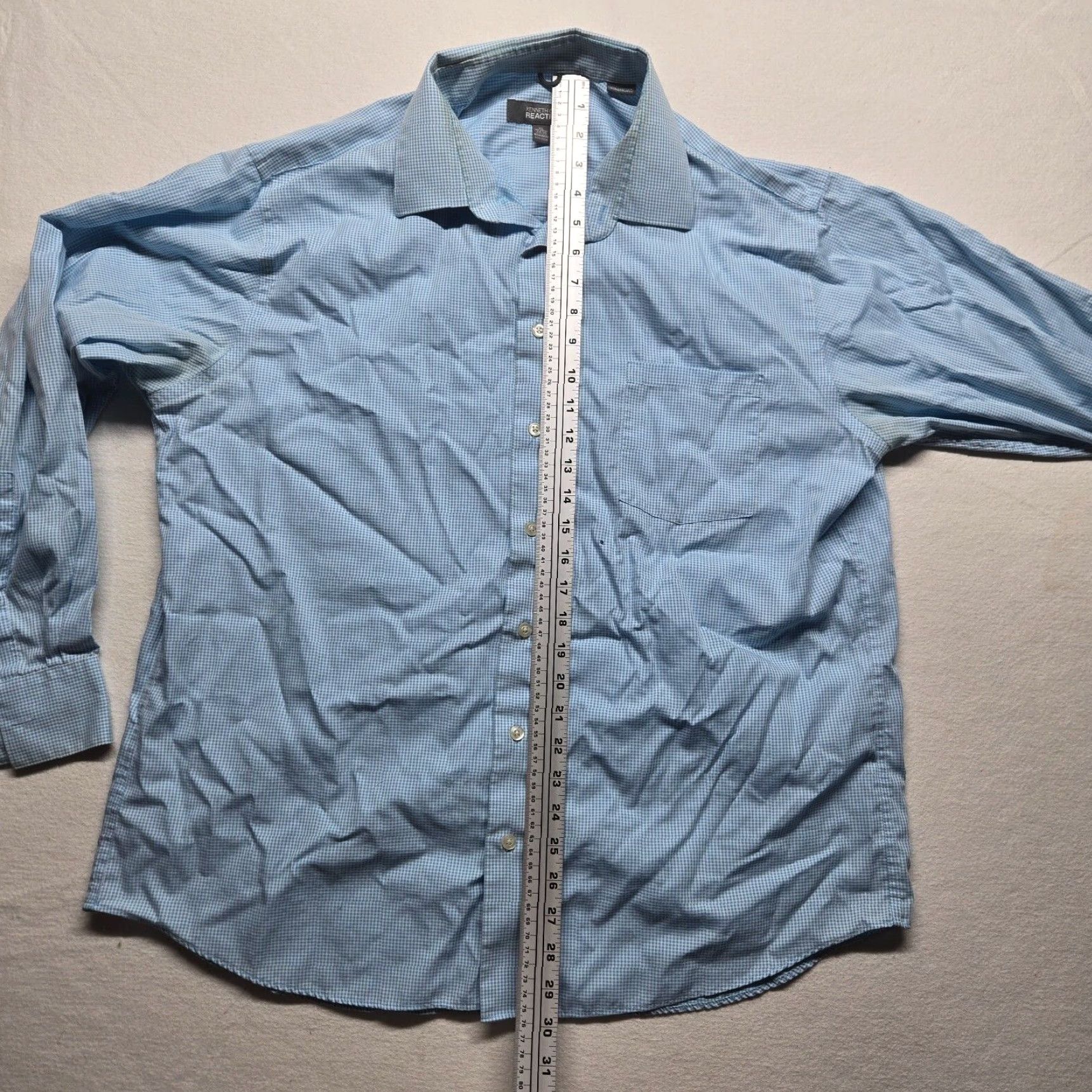 Kenneth Cole Kenneth Cole REACTION Blue Check Button Up Shirt Long Sleeve Adult Men's XL Size US XL / EU 56 / 4 - 6 Thumbnail