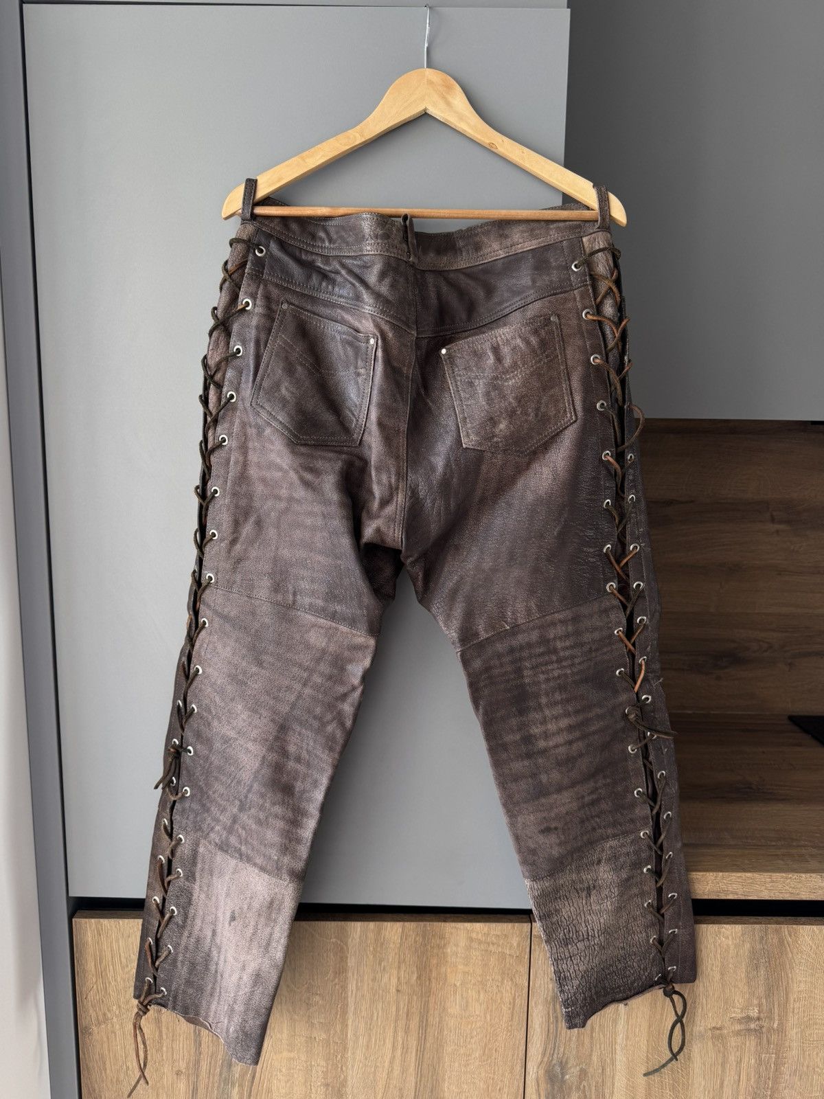 Genuine Leather Vintage Genuine Leather Biker Pants y2k Size US 36 / EU 52 - 1 Thumbnail