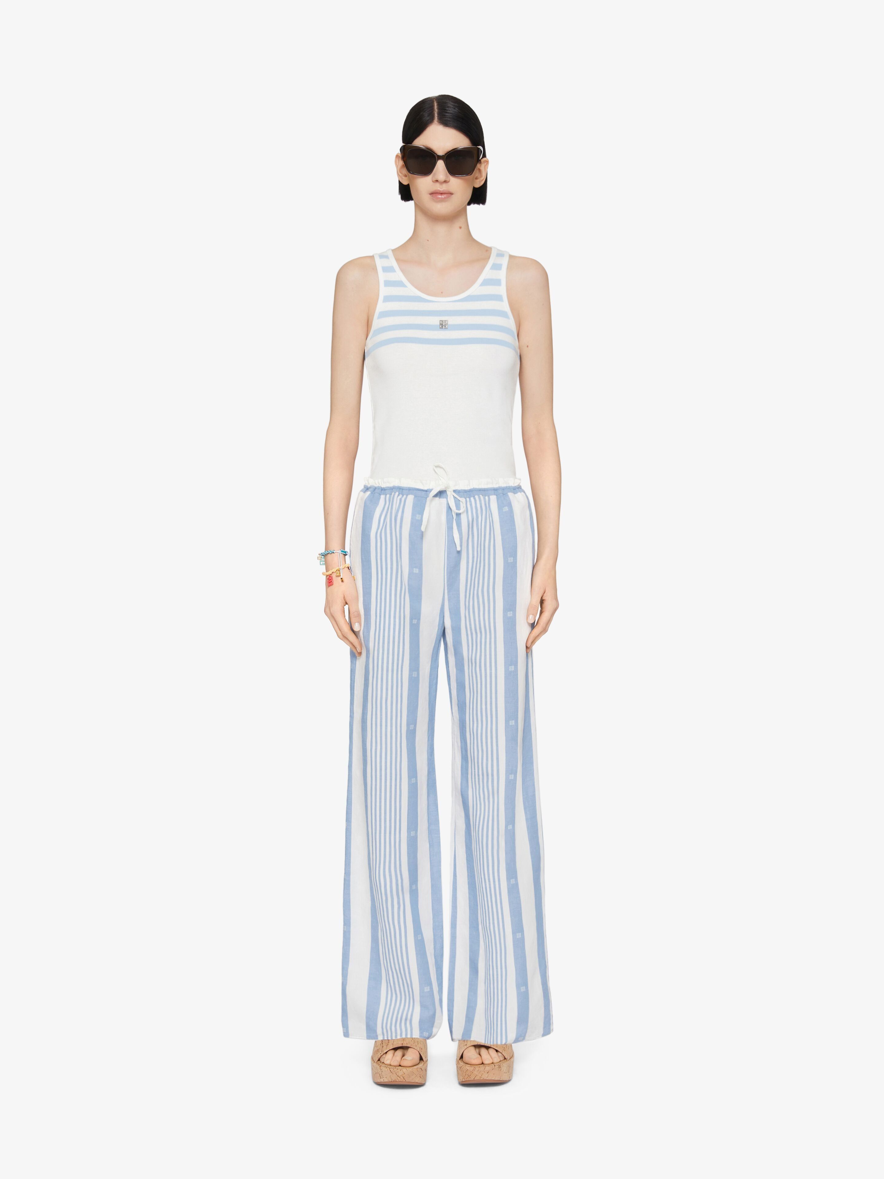 Givenchy o1srvl11e0525 Slim Fit Striped Tank Top in White/Blue Size M / US 6-8 / IT 42-44 - 2 Thumbnail
