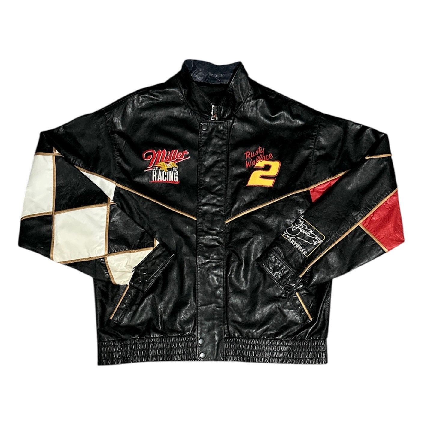 Vintage Speed Zone Rusty Wallace Miller Racing Sam Bass Art Jacket Size US XXL / EU 58 / 5 - 1 Thumbnail