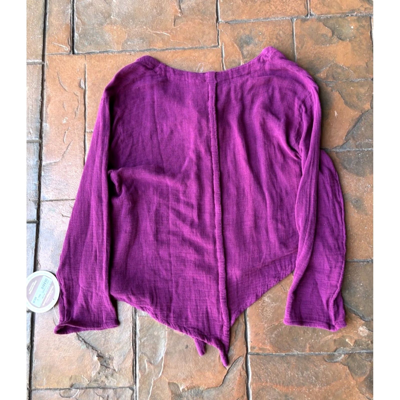Vintage VINTAGE Oh My Gauze Blouse Tunic Top 3/4 Sleeve V-Neck Plum 100% Cotton Size 2 Womens Menus Girls Size XS / US 0-2 / IT 36-38 - 3 Thumbnail